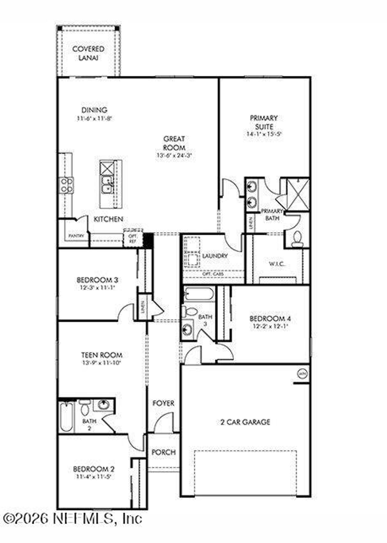 2D floor plan layout of this home in , Green Cove Springs, FL (Image 2).
