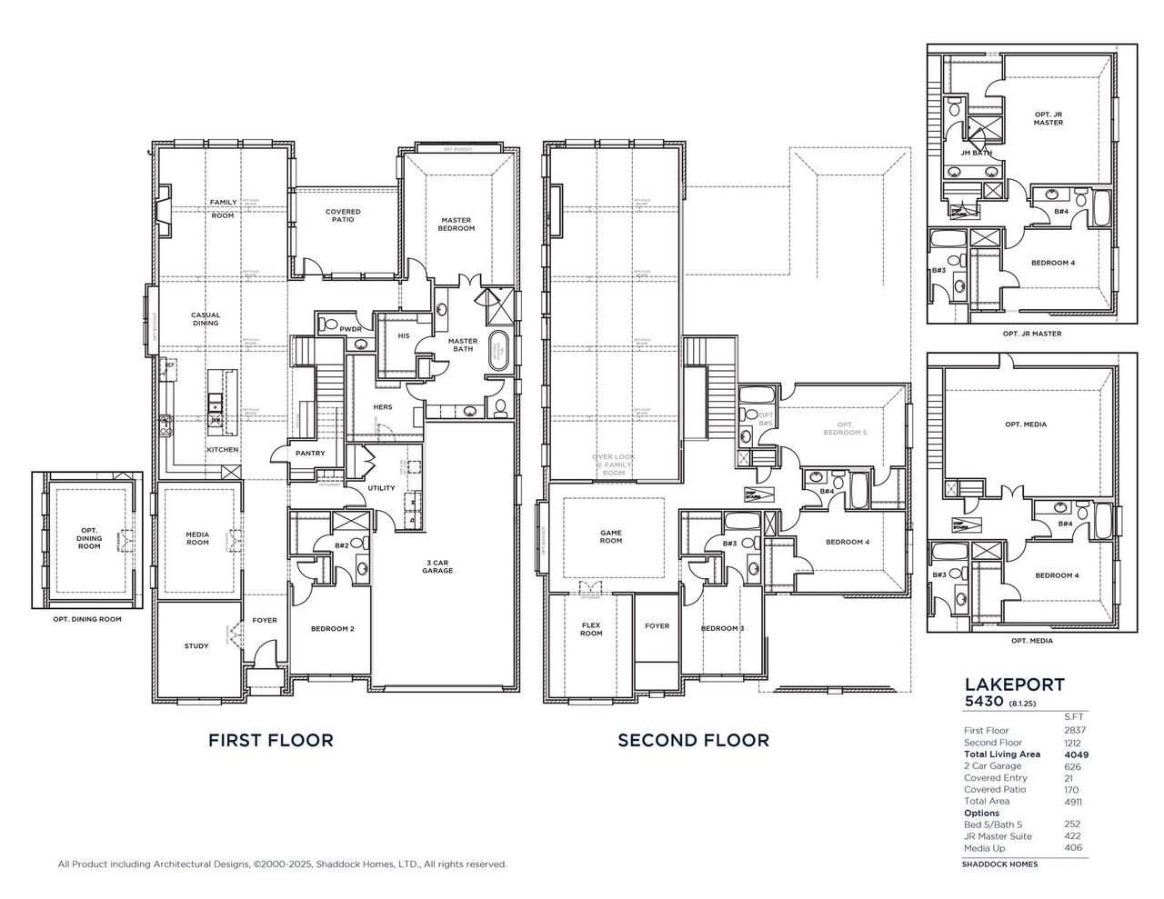 2D floor plan layout of this home in Estates at Rockhill, Frisco, TX (Image 2).