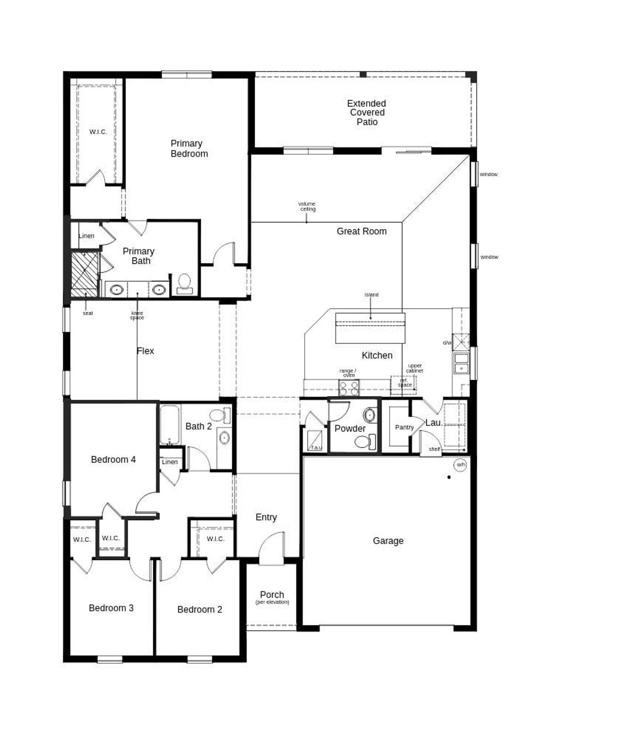 2D floor plan layout of this home in Coves of Estero Bay, Fort Myers, FL (Image 2).