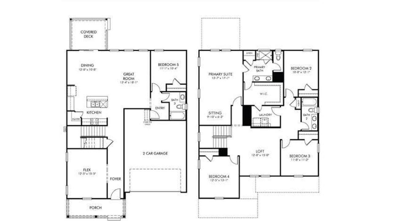 2D floor plan layout of this home in The Coves at Lakes of Cane Bay, Summerville, SC (Image 2).