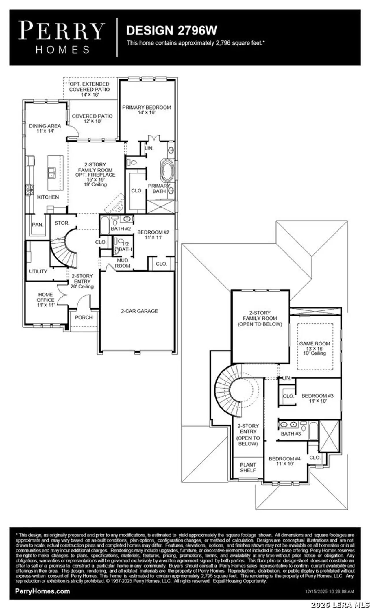 2D floor plan layout of this home in The Parklands, Schertz, TX (Image 2).