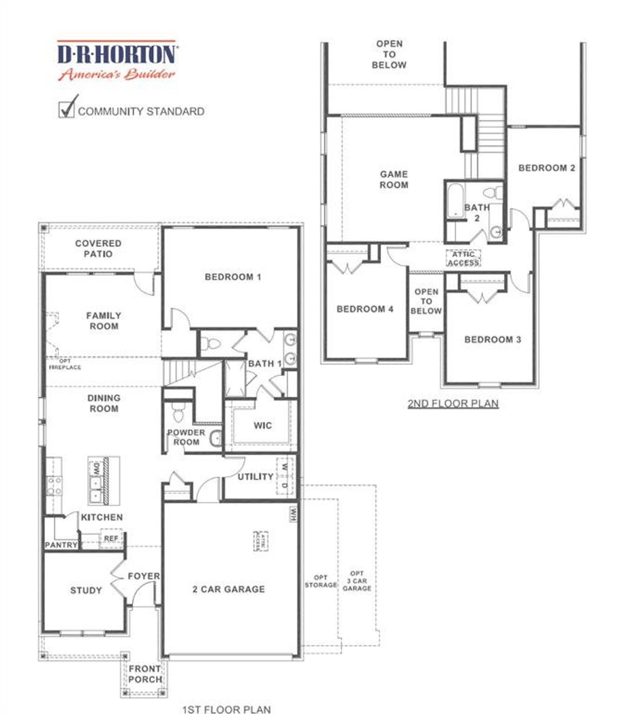 2D floor plan layout of this home in Augusta Square, Fort Worth, TX (Image 2).