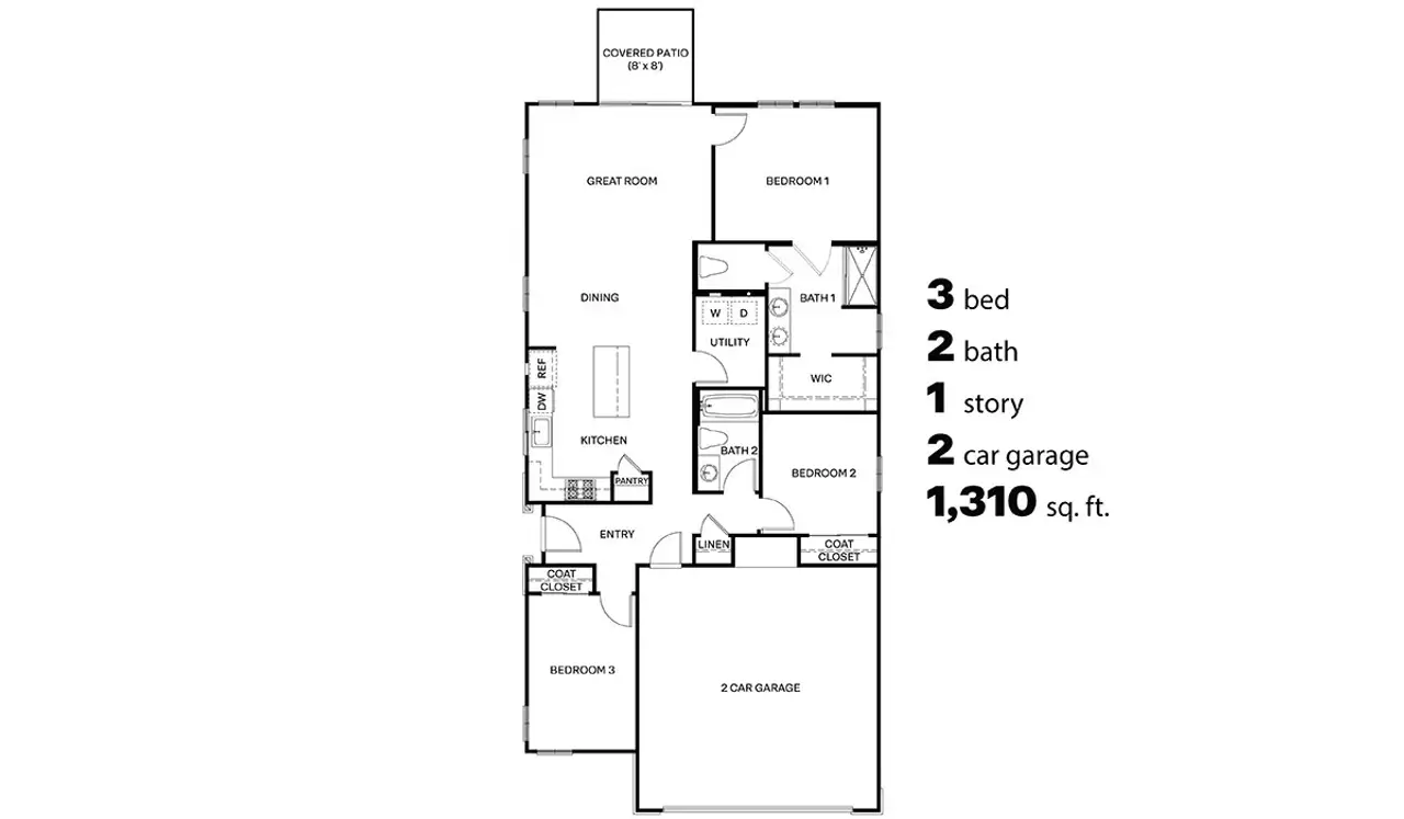2D floor plan layout of this home in Entrada Del Toro at Rancho Sahuarita, Sahuarita, AZ (Image 2). 2D floor plan layout of this home in Entrada Del Toro at Rancho Sahuarita, Sahuarita, AZ (Image 2).
