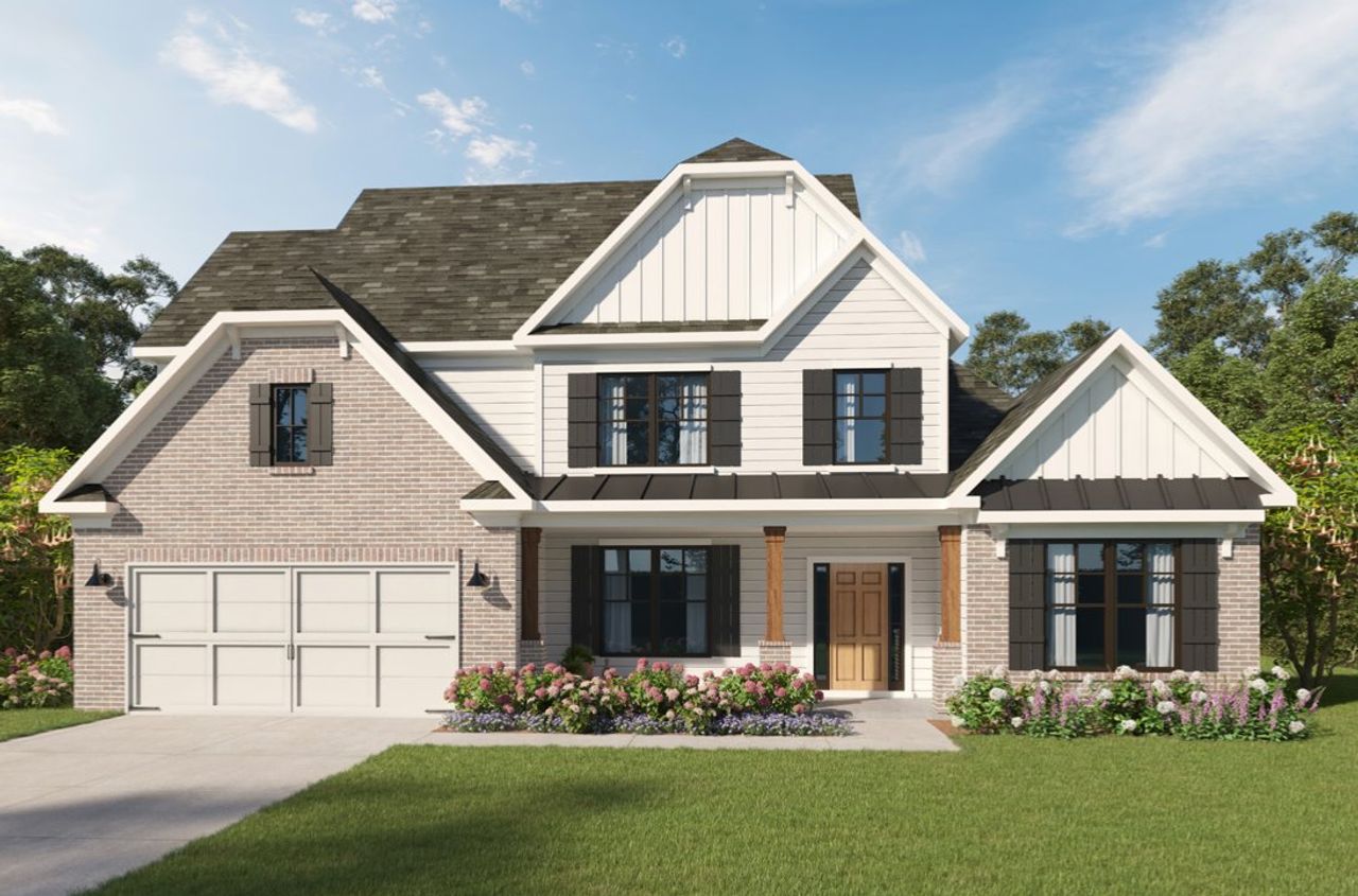 Representative exterior photo of a completed home built from the Huntington by Kerley Family Homes in Springside Reserve, Powder Springs, GA (Image 2).