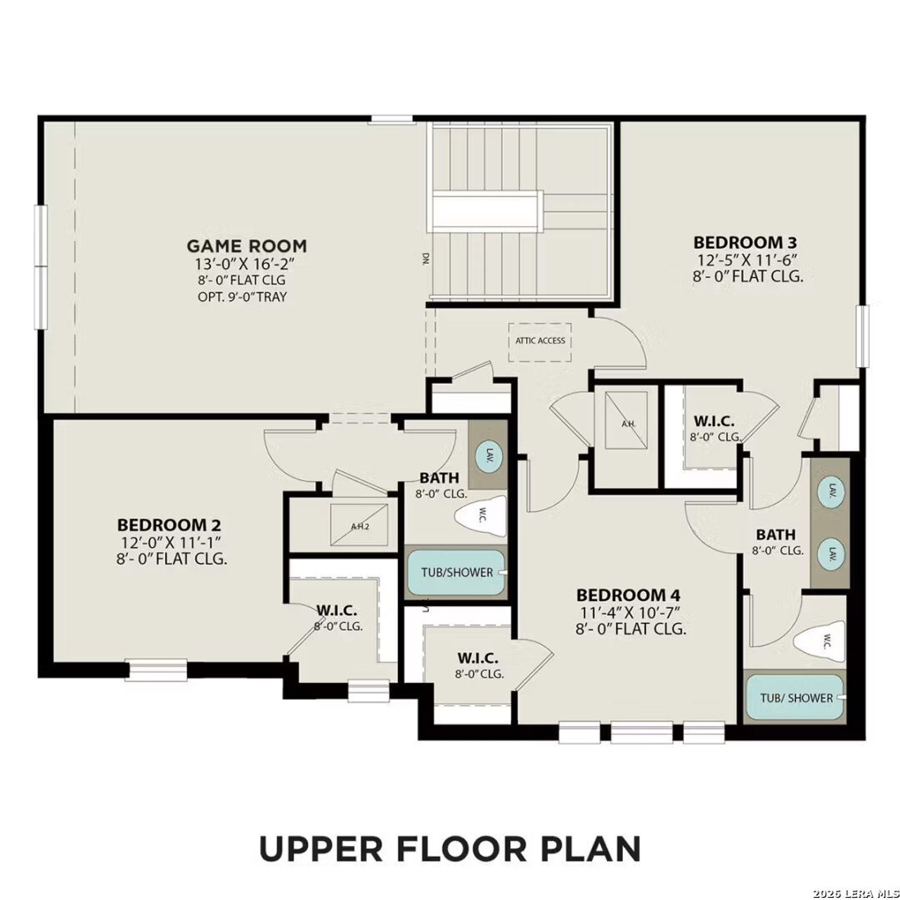 2D floor plan layout of this home in Hickory Ridge, San Antonio, TX (Image 2).