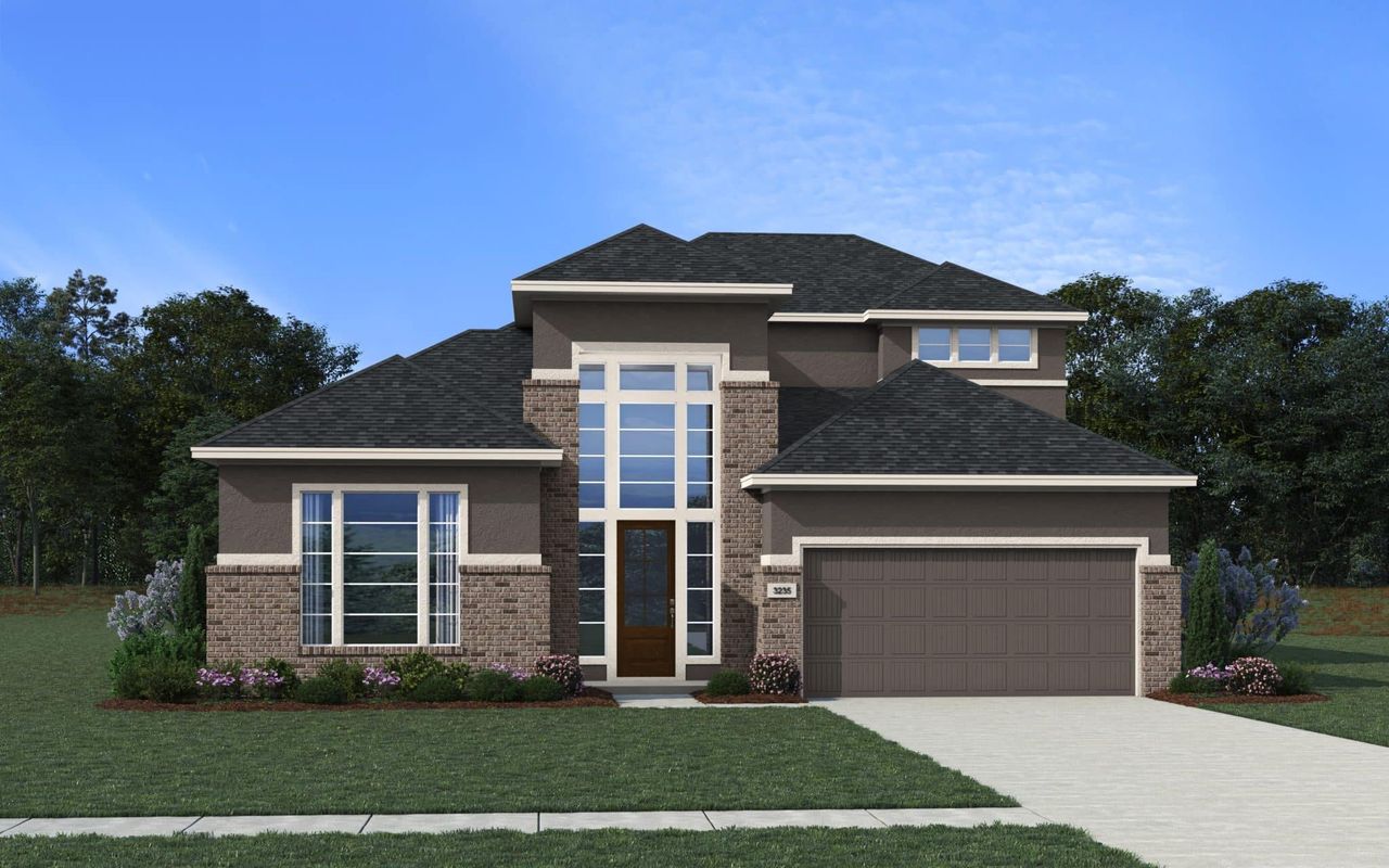 Representative exterior photo of a completed home built from the Melody by Chesmar Homes in Briarley, Montgomery, TX (Image 2).
