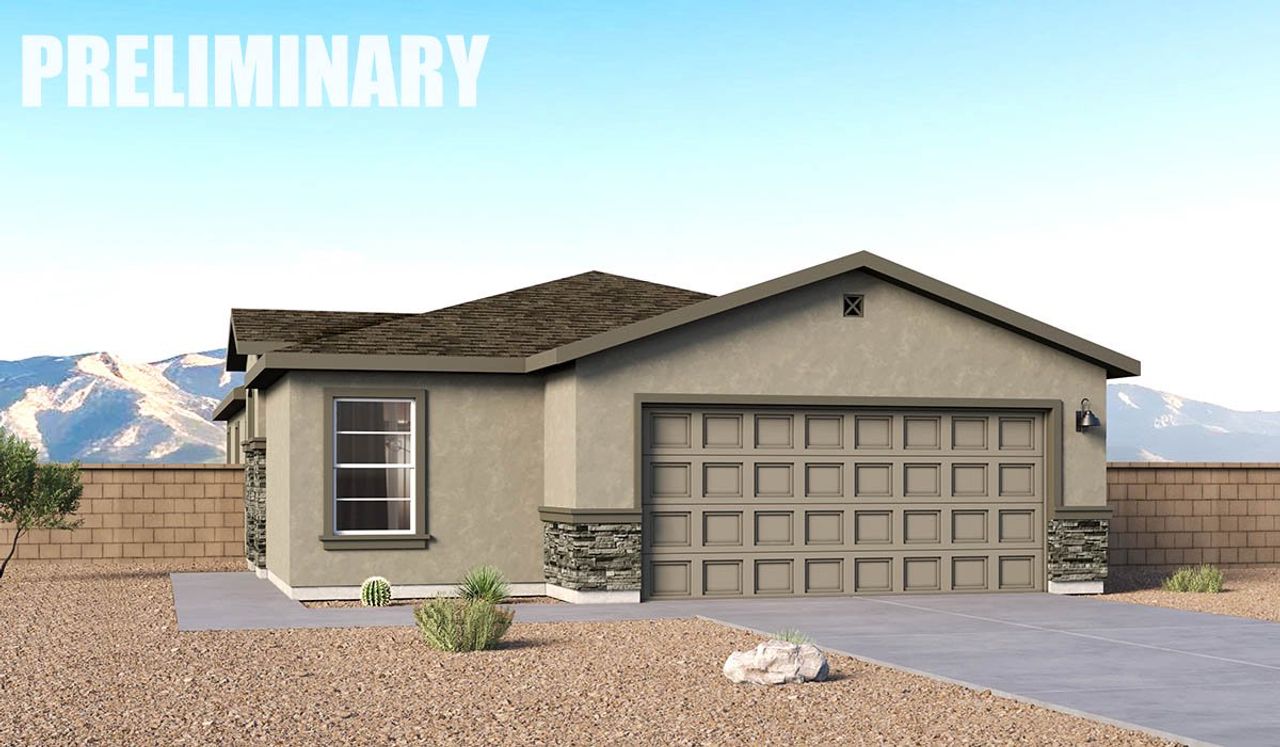 Representative exterior photo of a completed home built from the Aloe - Plan C30A by D.R. Horton in Blackhawk, Tucson, AZ (Image 2).