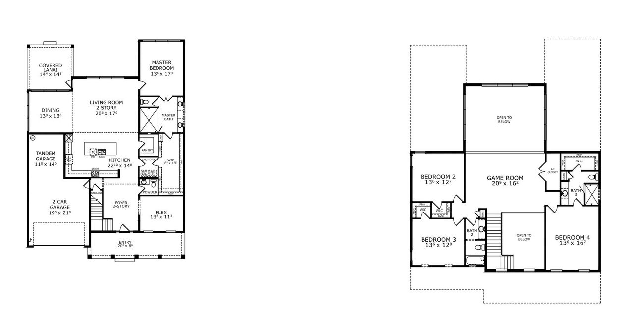 2D floor plan layout for the Jennings by ICI Homes in Weslyn Park at Sunbridge, Lake Mary Jane, FL (Image 2).
