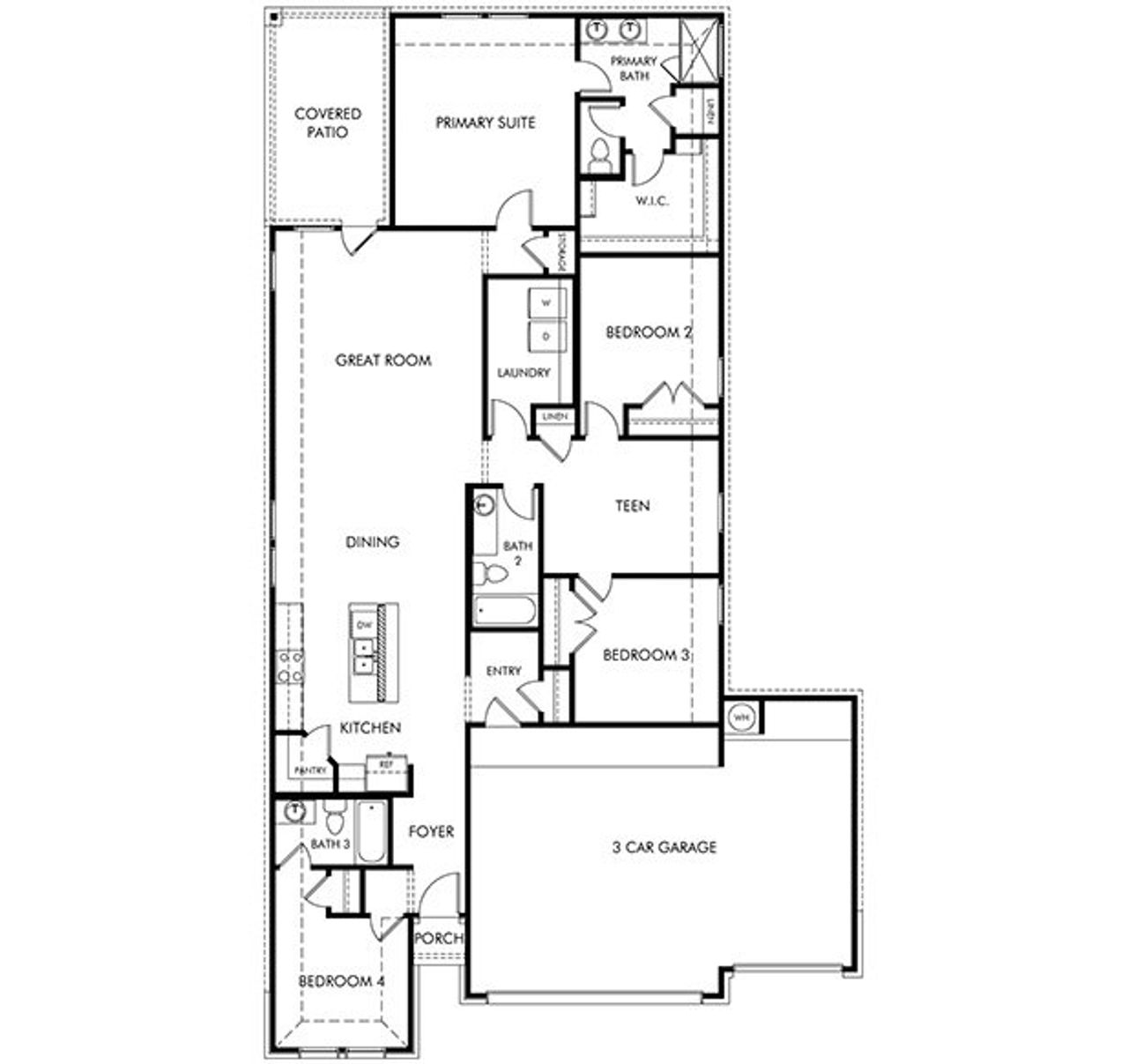 2D floor plan layout of this home in Creekfall, Burnet, TX (Image 2). 2D floor plan layout of this home in Creekfall, Burnet, TX (Image 2).