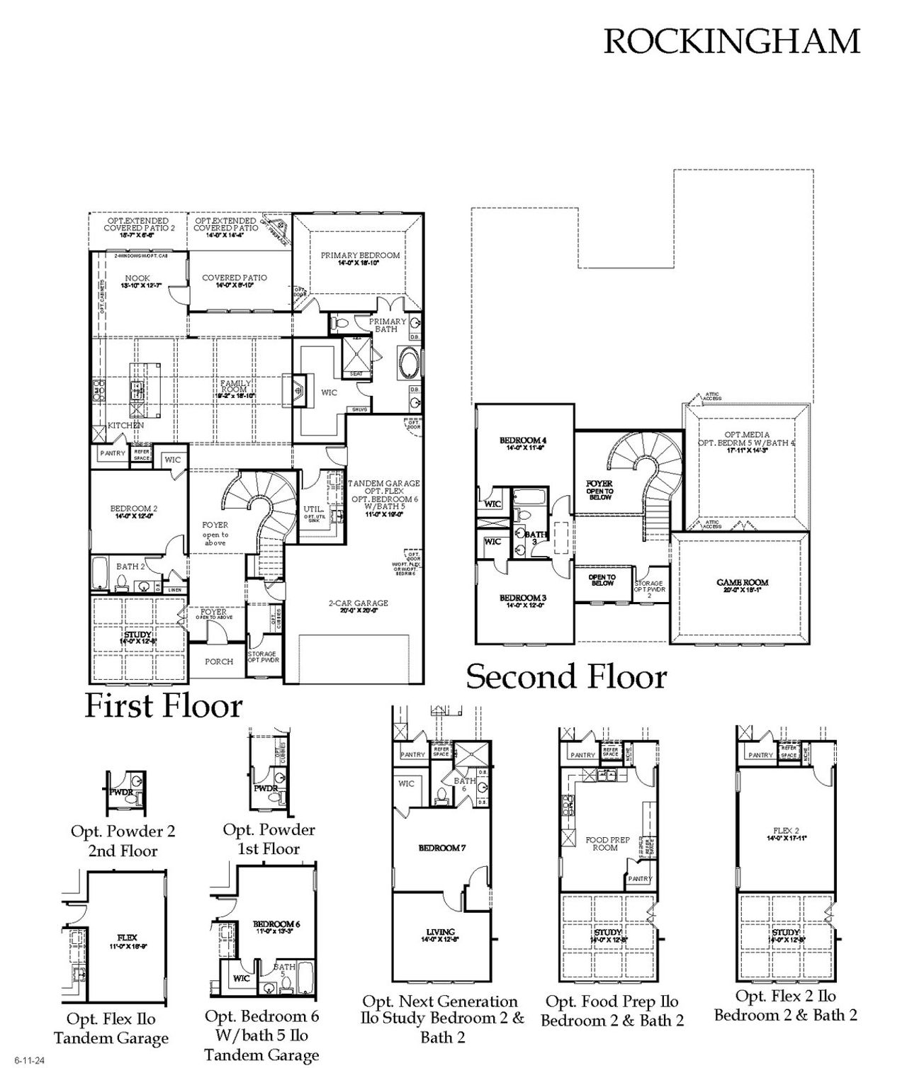 2D floor plan layout of this home in Estates at Rockhill, Frisco, TX (Image 2).