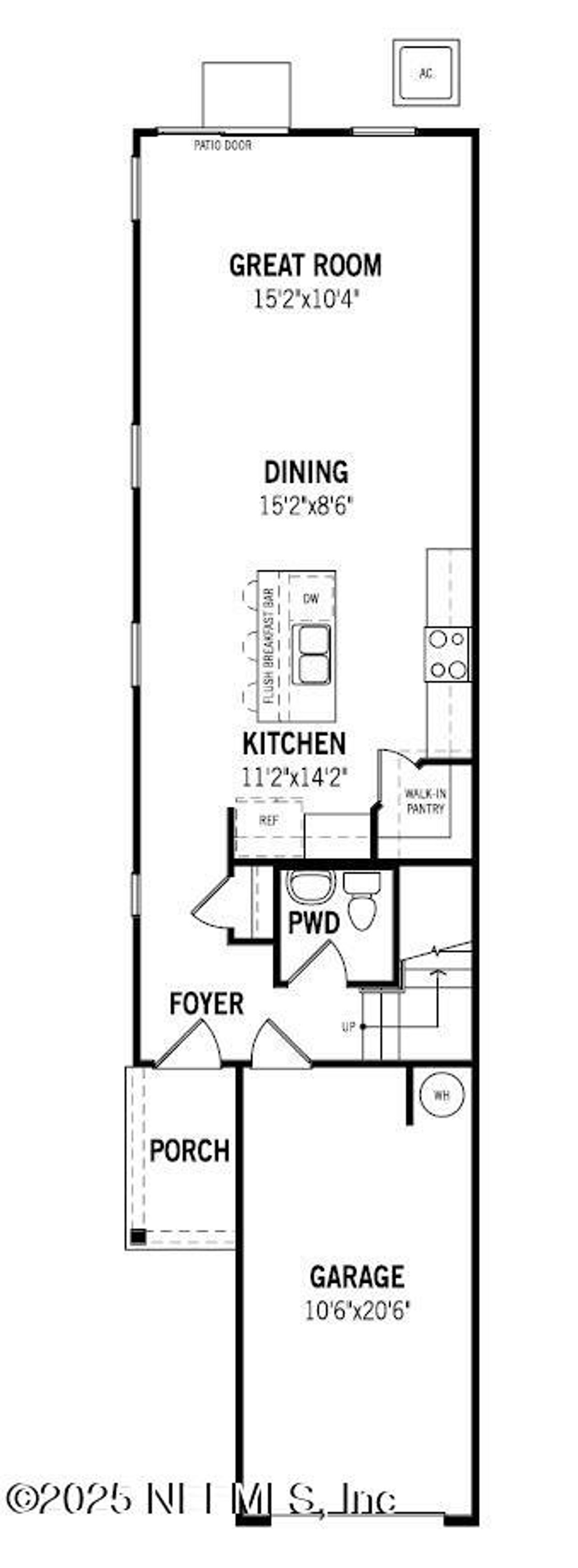 2D floor plan layout of this home in Egret Creek, Jacksonville, FL (Image 2).