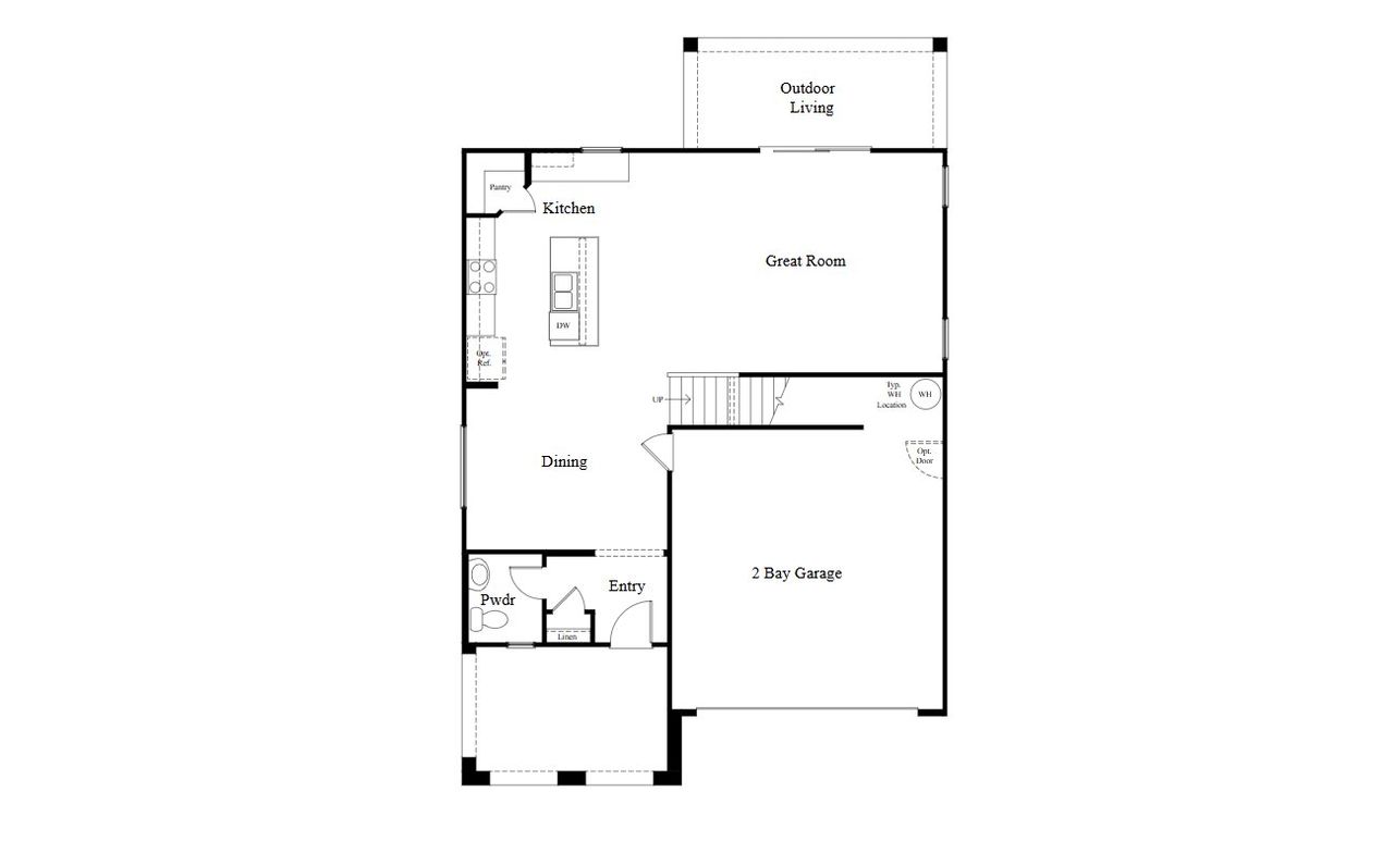 2D floor plan layout for the Lilac by DRB Homes in Apache Farms, Buckeye, AZ (Image 2).