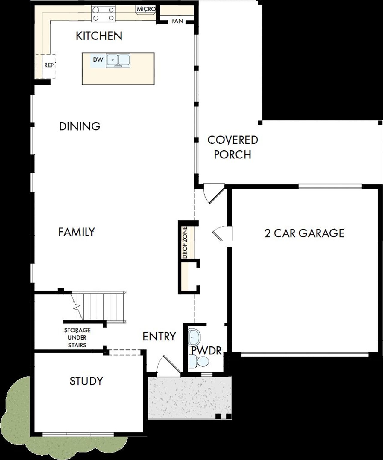 2D floor plan layout of this home in Easthaven at Bridgeland Central - Vision Collection, Cypress, TX (Image 2).
