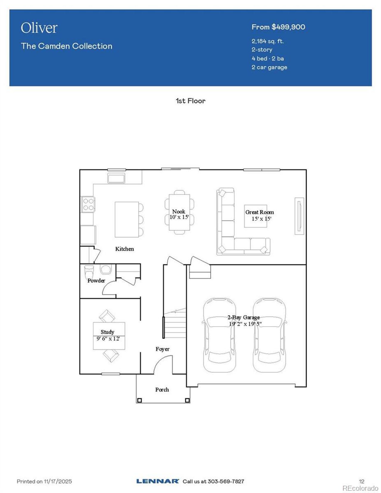 2D floor plan layout of this home in Muegge Farms, Bennett, CO (Image 2). 2D floor plan layout of this home in Muegge Farms, Bennett, CO (Image 2).