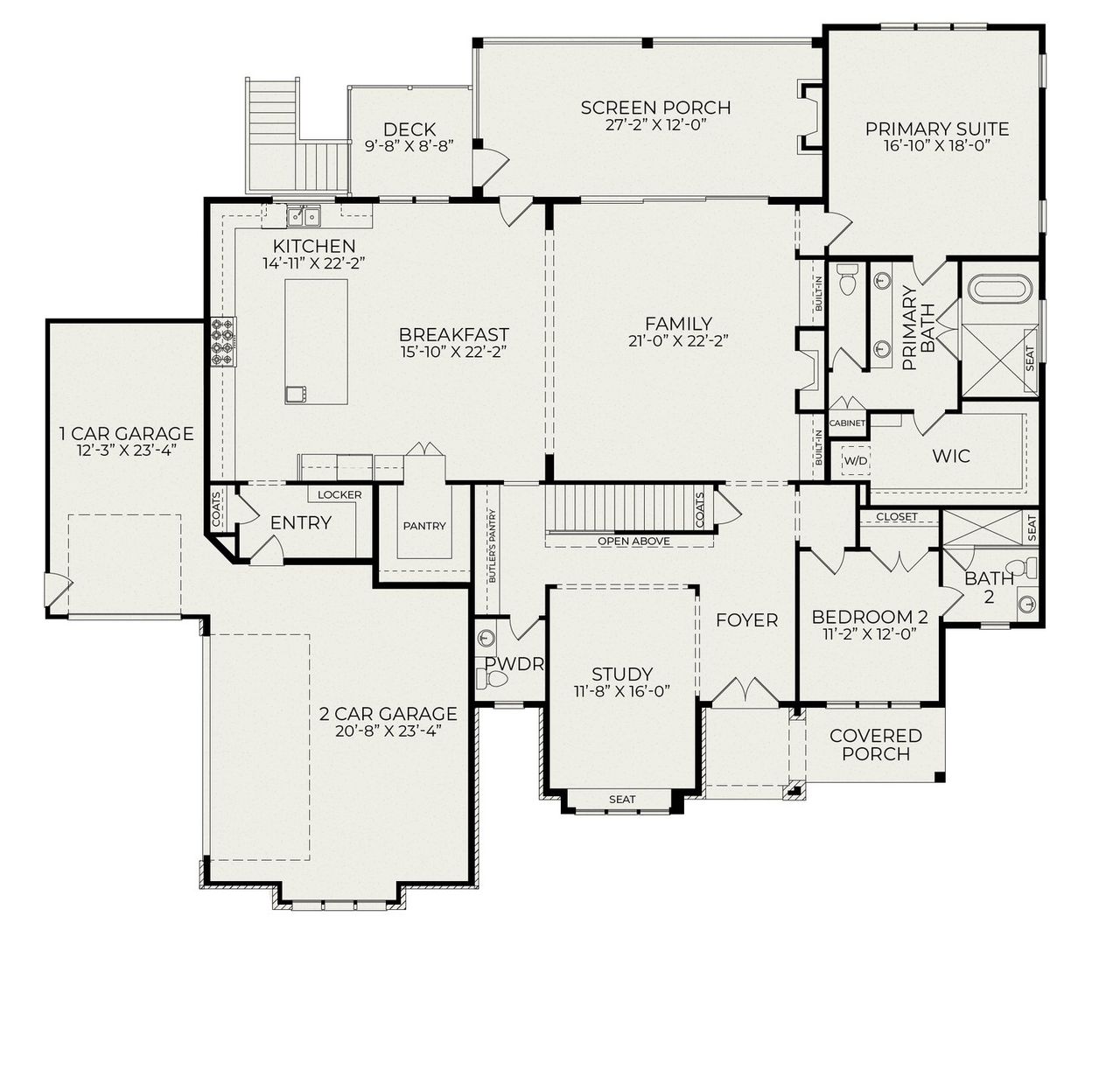 2D floor plan layout for the Bellevue by Homes by Dickerson in Everette's Preserve, Clayton, NC (Image 2).