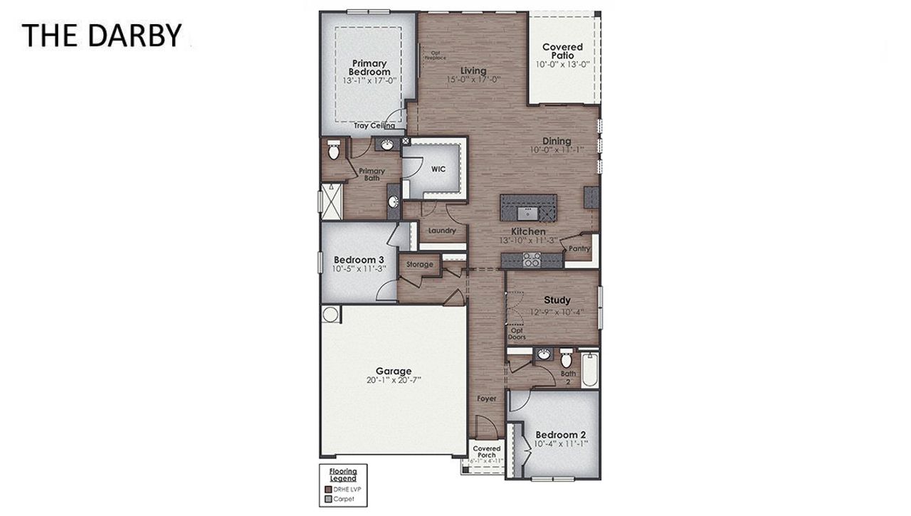 2D floor plan layout of this home in Surfside Landing, Hubert, NC (Image 2).