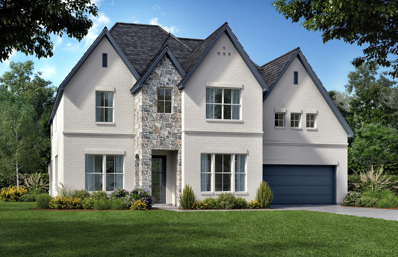 Representative exterior photo of a completed home built from the Ames - 5254 TP by Shaddock Homes in Tavolo Park, Fort Worth, TX (Image 2).