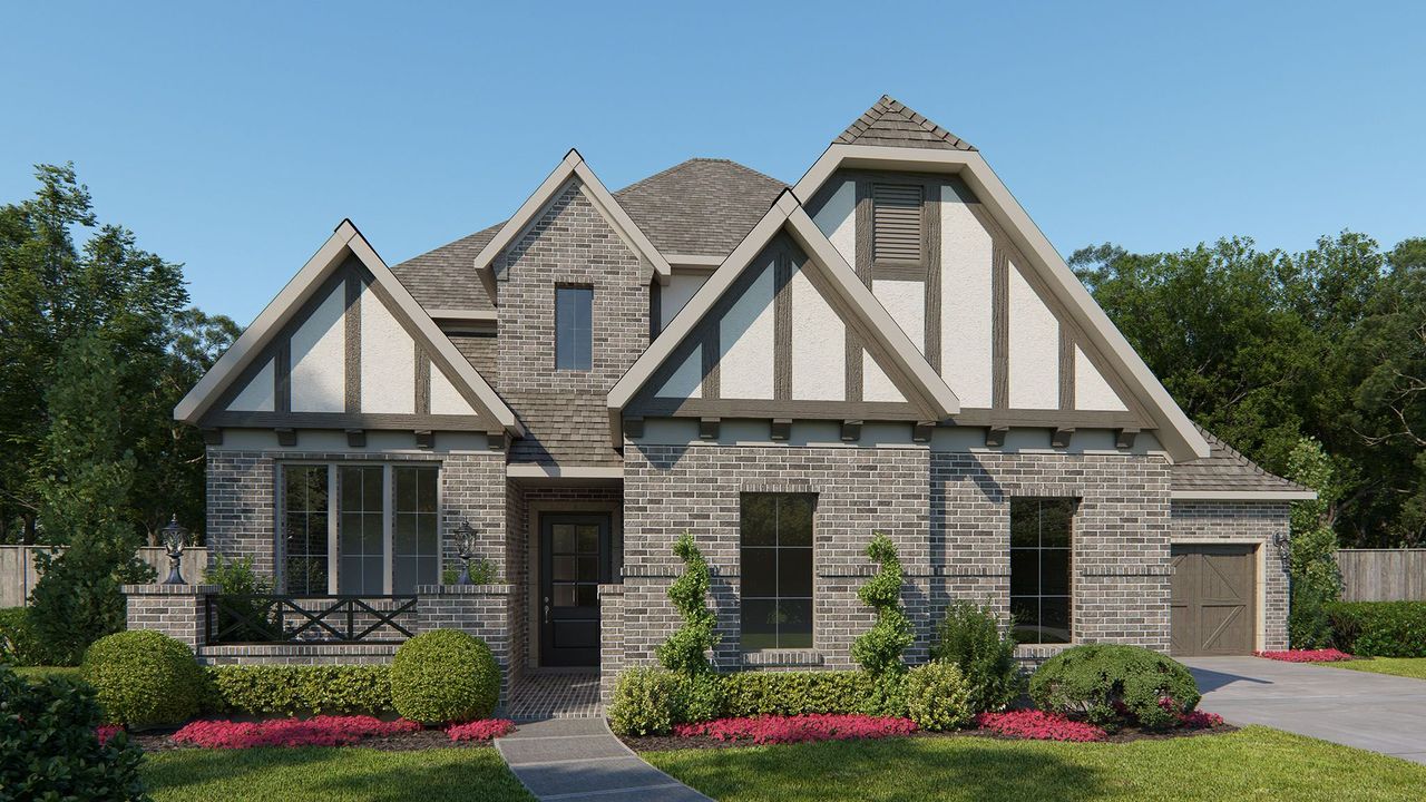 Representative exterior photo of a completed home built from the 625A by Britton Homes in Adkins Park 70', Hurst, TX (Image 2). Representative exterior photo of a completed home built from the 625A by Britton Homes in Adkins Park 70', Hurst, TX (Image 2).