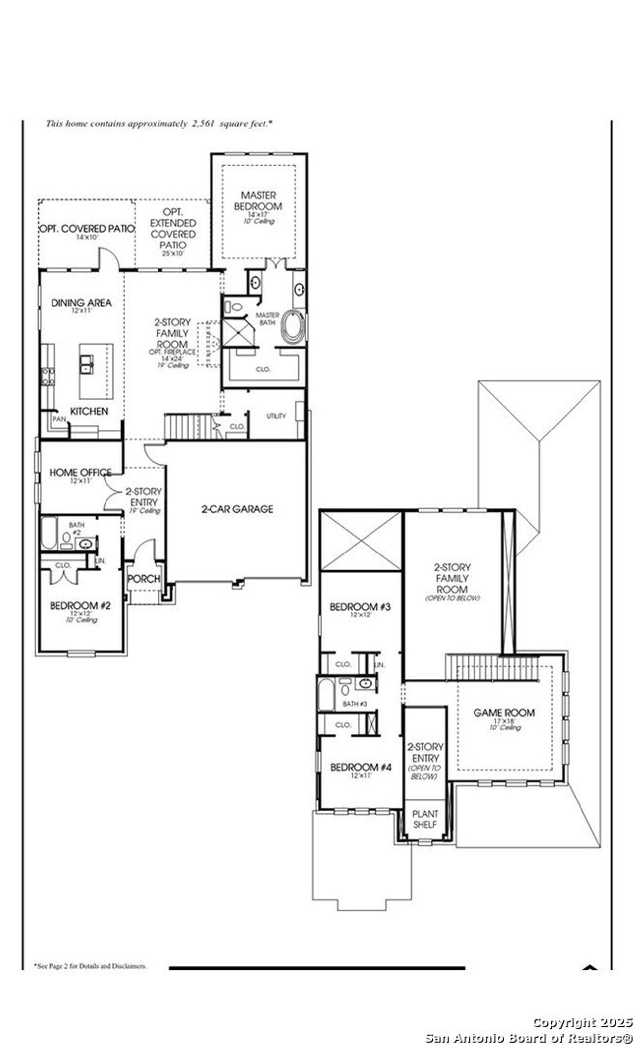 2D floor plan layout of this home in Corley Farms 50', Boerne, TX (Image 2).