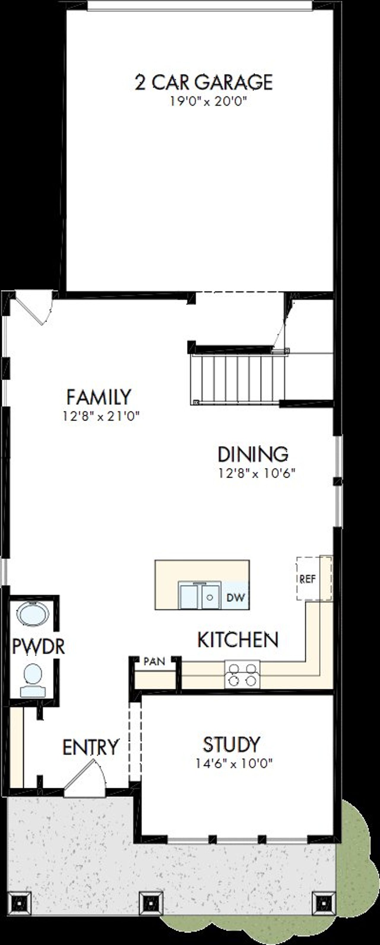 2D floor plan layout of this home in Bridgeland Central: Emerald Heights - Cottages Row Collection, Cypress, TX (Image 2).