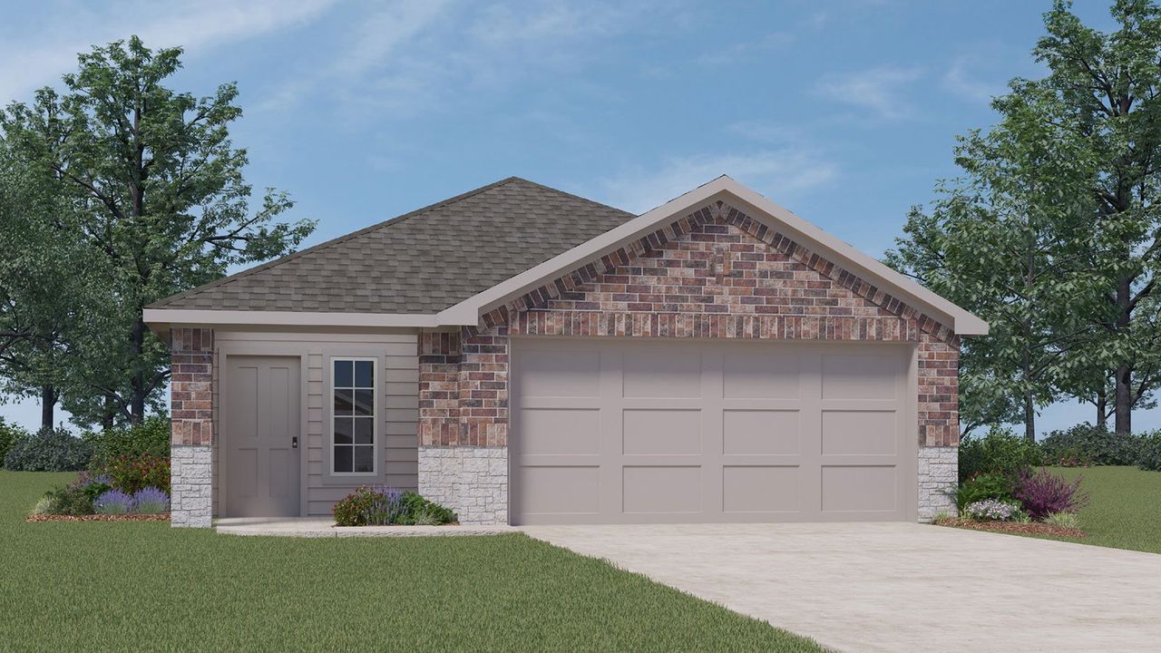 Representative exterior photo of a completed home built from the Caroline by D.R. Horton in Emberly, Beasley, TX (Image 2).