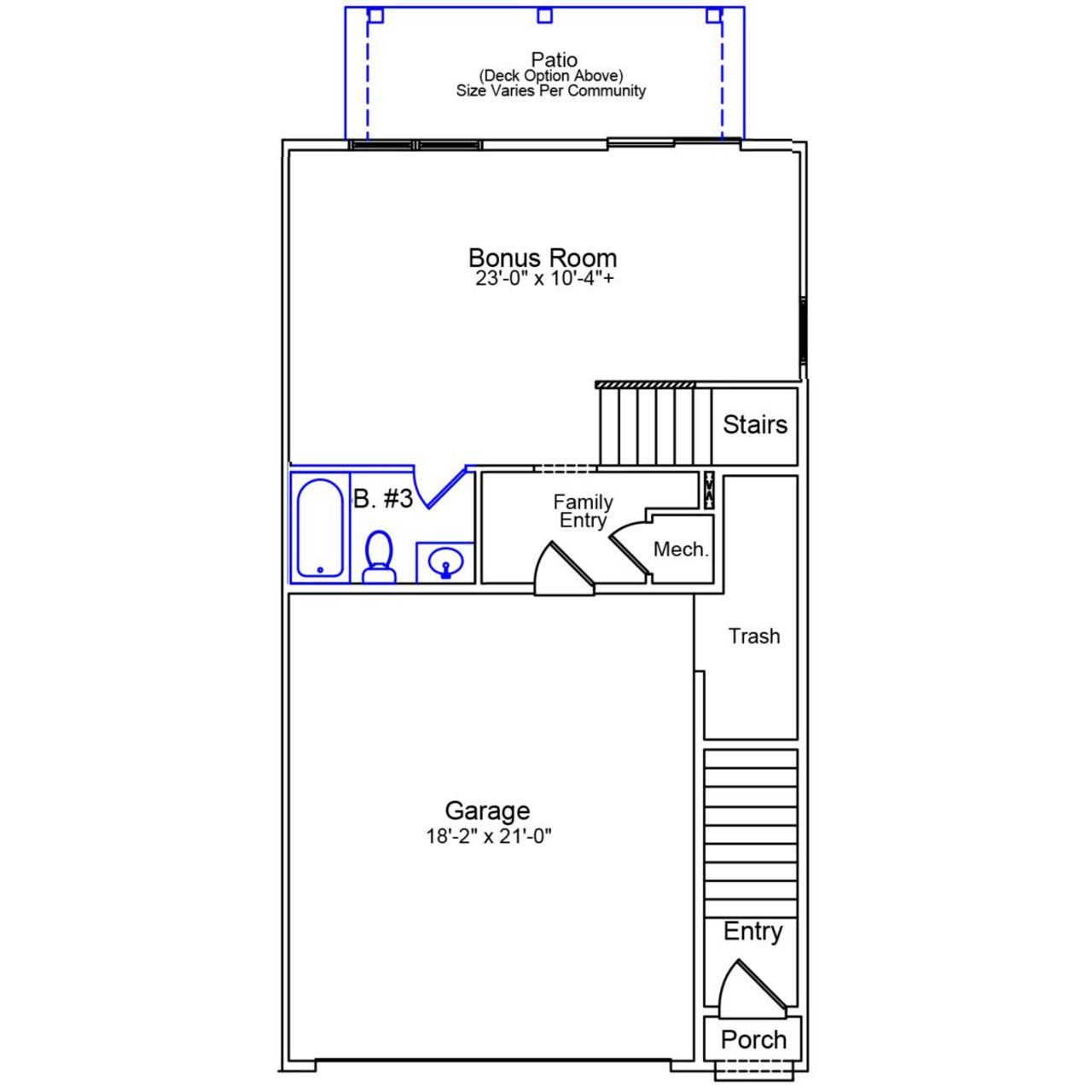 2D floor plan layout of this home in Sweetbrier, Durham, NC (Image 2).