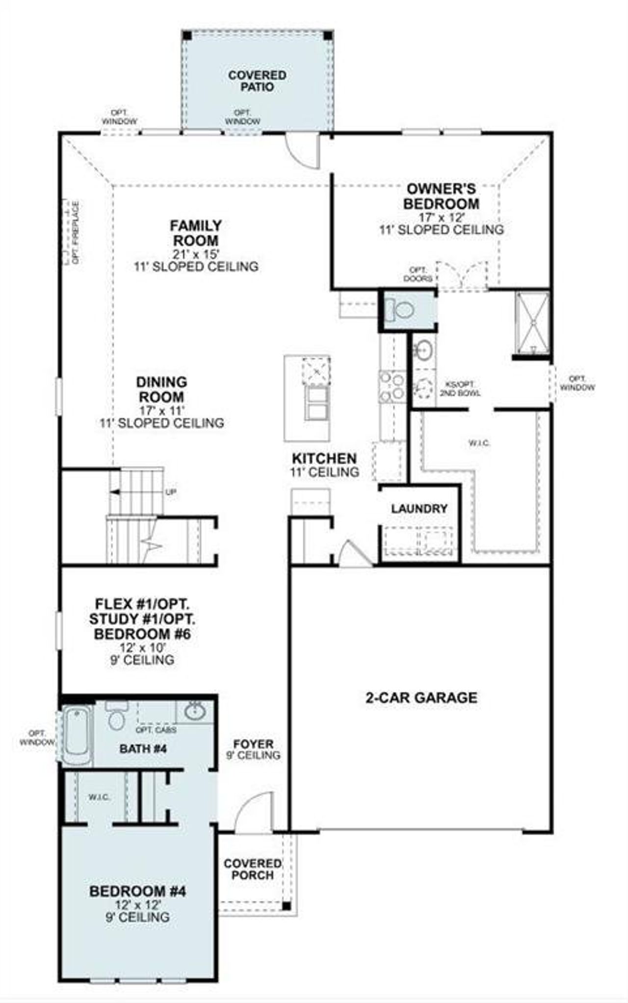 2D floor plan layout of this home in Kings Way, Denton, TX (Image 2).