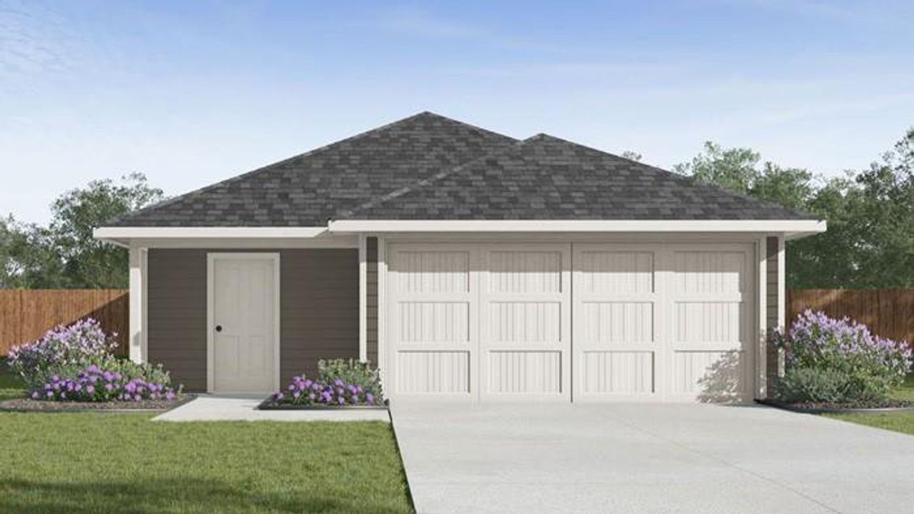 Front exterior of a new home in Legacy Village, Houston, TX, highlighting curb appeal (Image 2). Front exterior of a new home in Legacy Village, Houston, TX, highlighting curb appeal (Image 2).