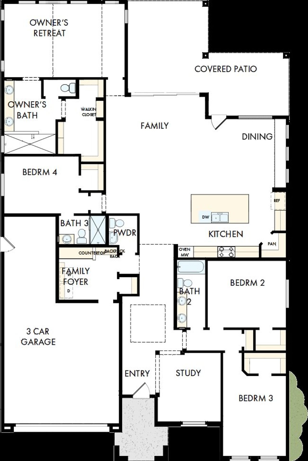 2D floor plan layout of this home in Overlook at Verrado Regent Hills, Buckeye, AZ (Image 2). 2D floor plan layout of this home in Overlook at Verrado Regent Hills, Buckeye, AZ (Image 2).