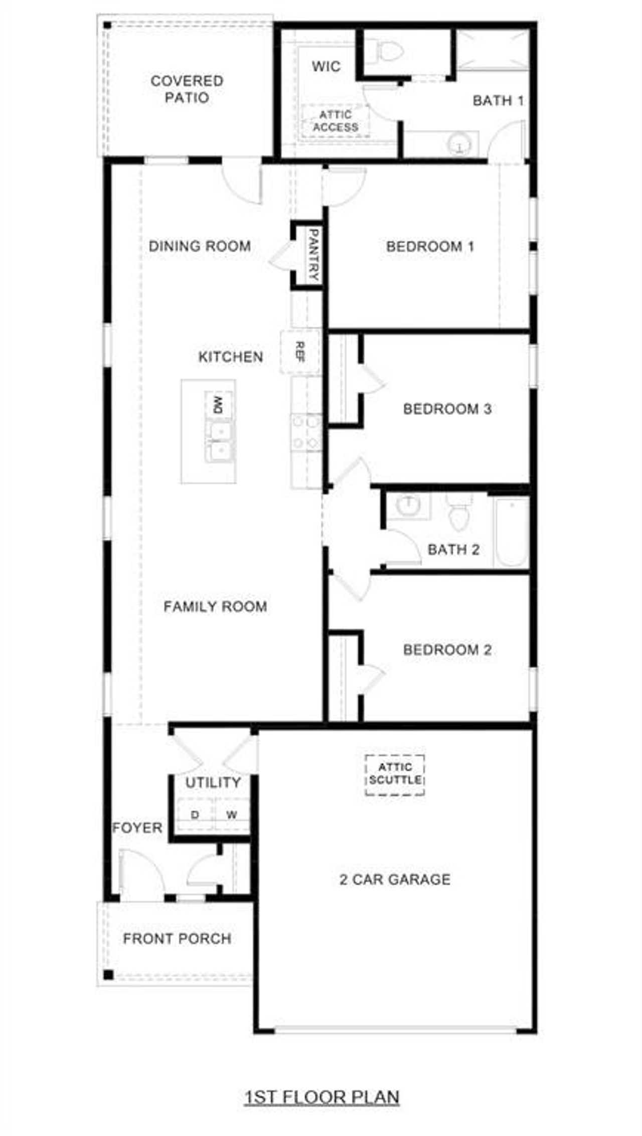 2D floor plan layout of this home in Hanolley Hills, Sherman, TX (Image 2).