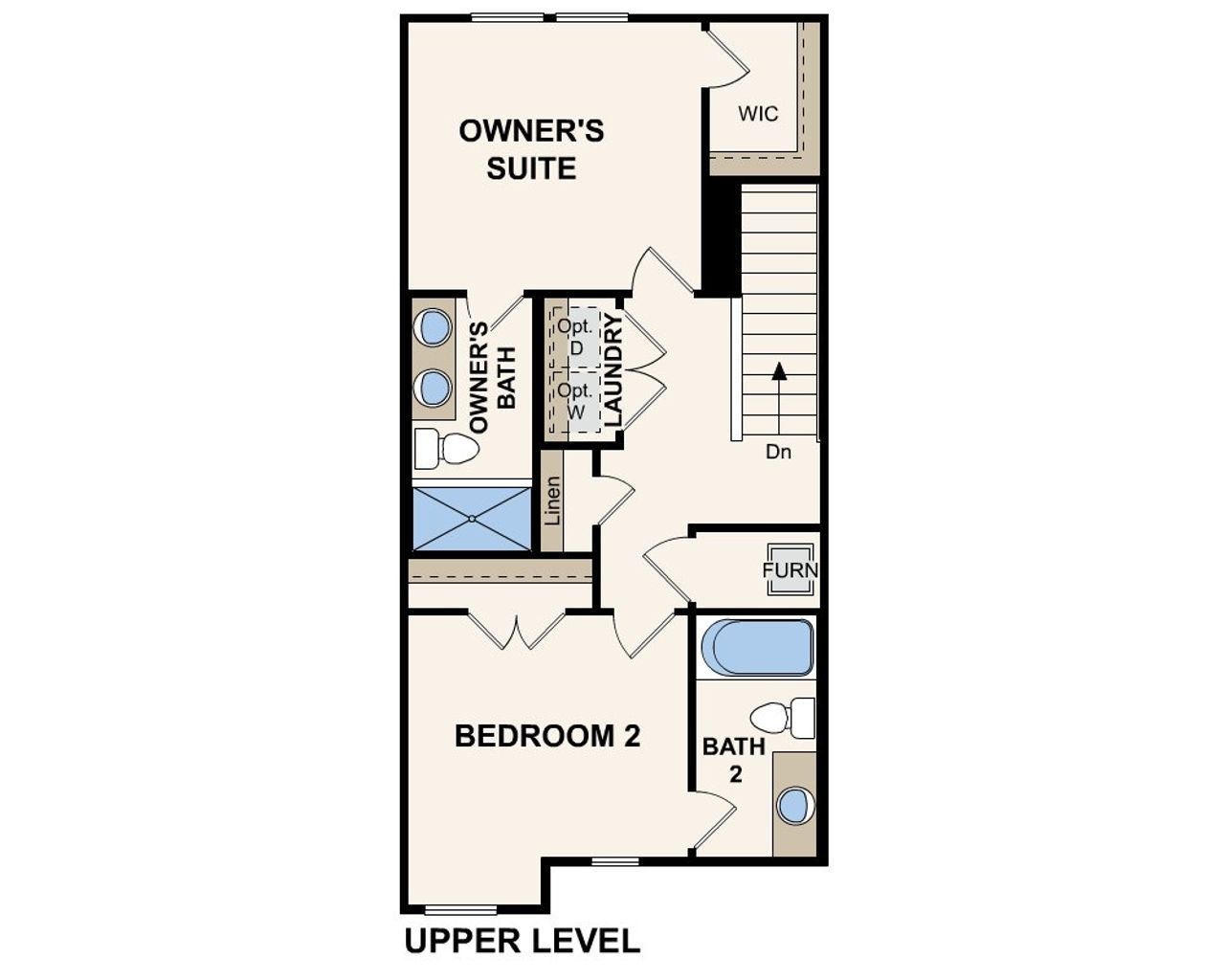 2D floor plan layout of this home in The Landings at Pecan Park, Jacksonville, FL (Image 2).