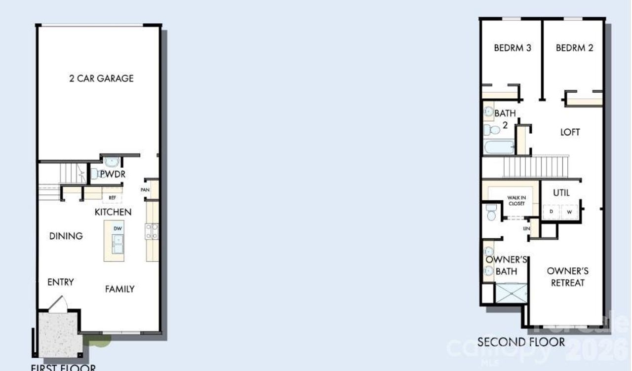 2D floor plan layout of this home in Hardy Pond, Rock Hill, SC (Image 2).