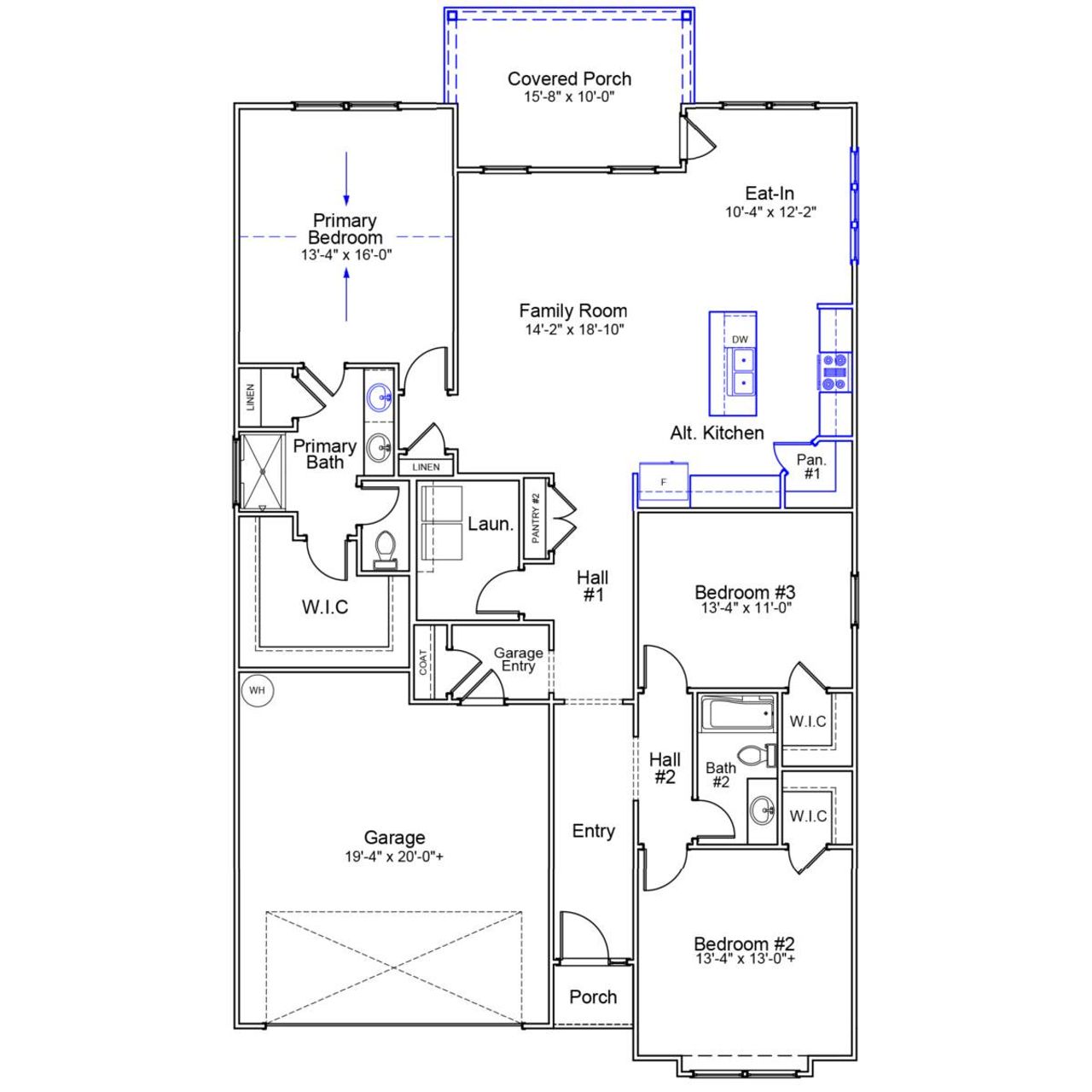 2D floor plan layout of this home in Fairview Falls, Chesnee, SC (Image 2).