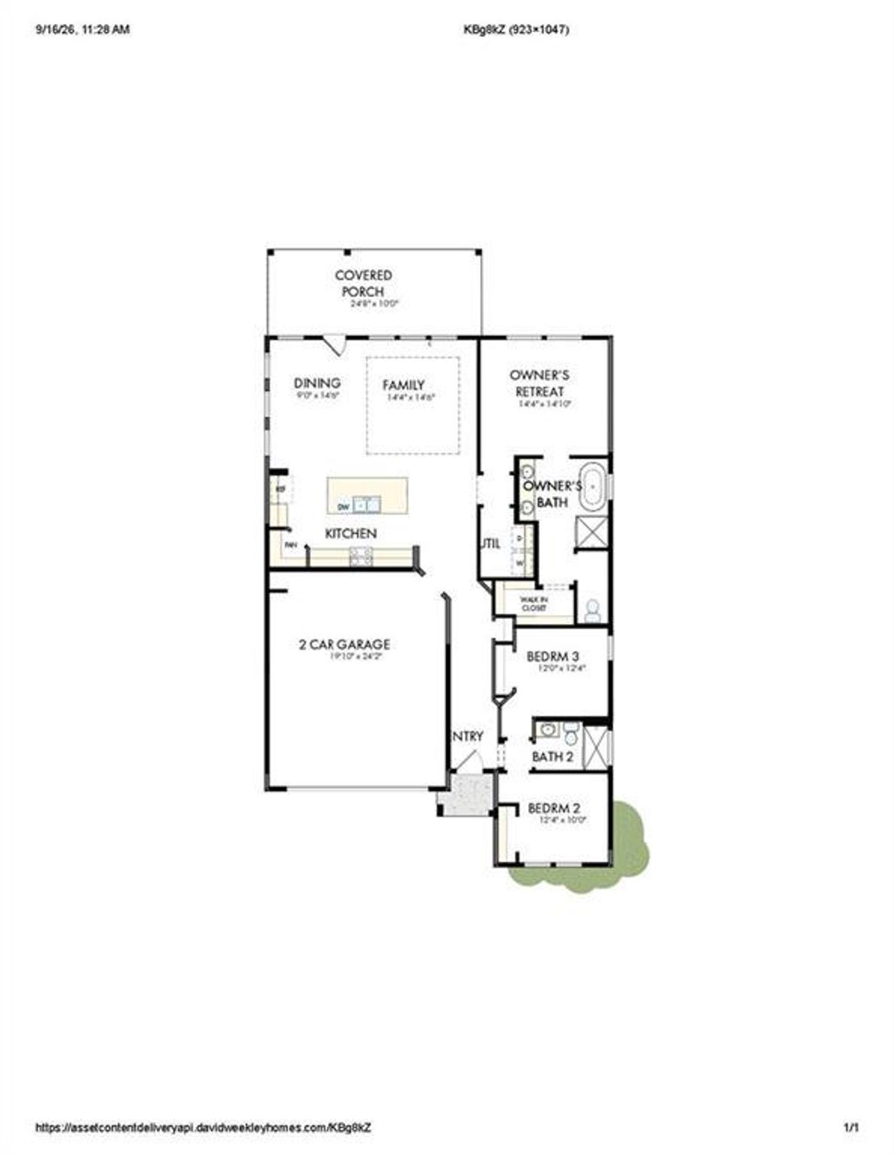 2D floor plan layout of this home in Maple Grove at Towne Lake, Woodstock, GA (Image 2).