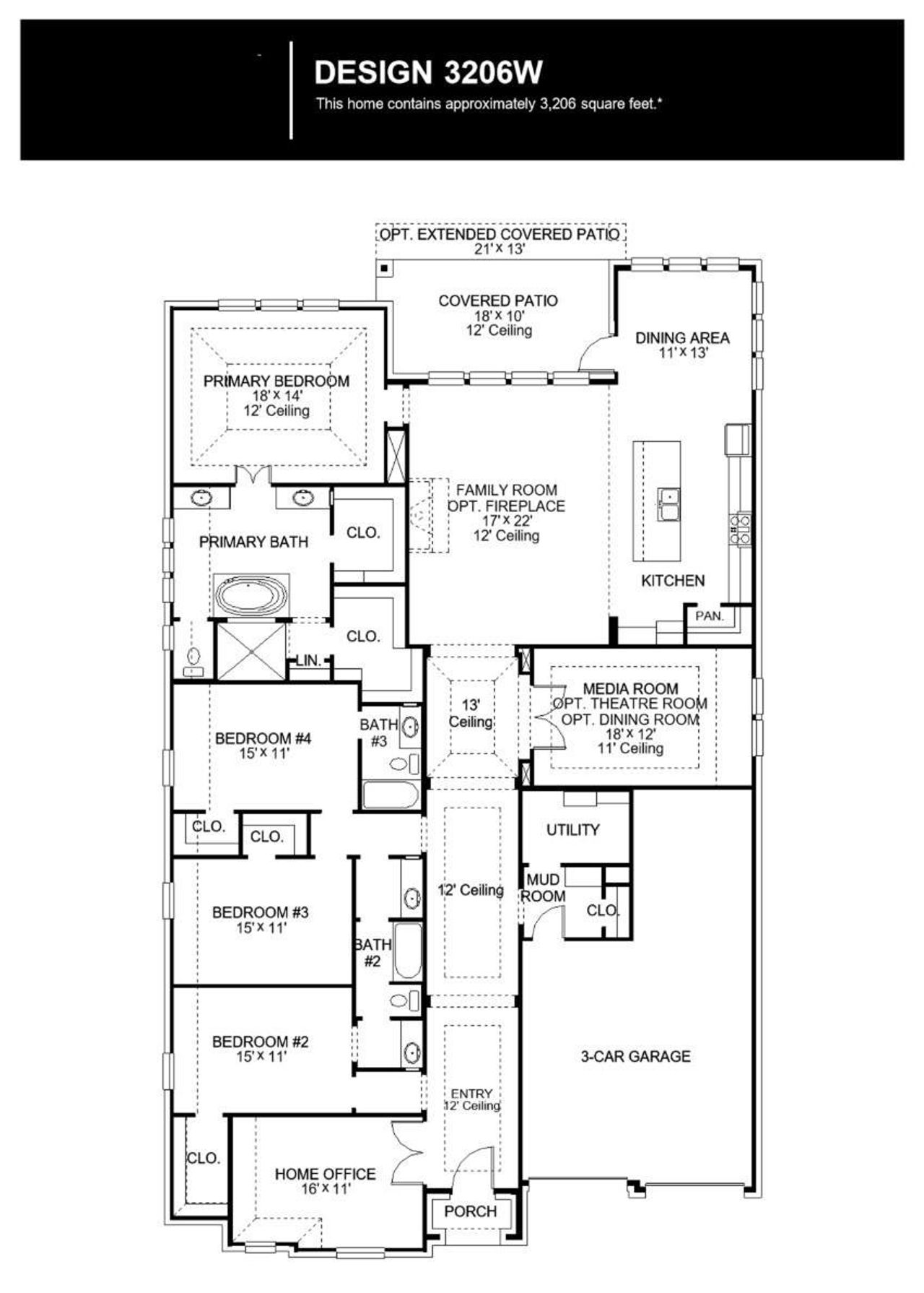 2D floor plan layout of this home in Briarley, Montgomery, TX (Image 2).