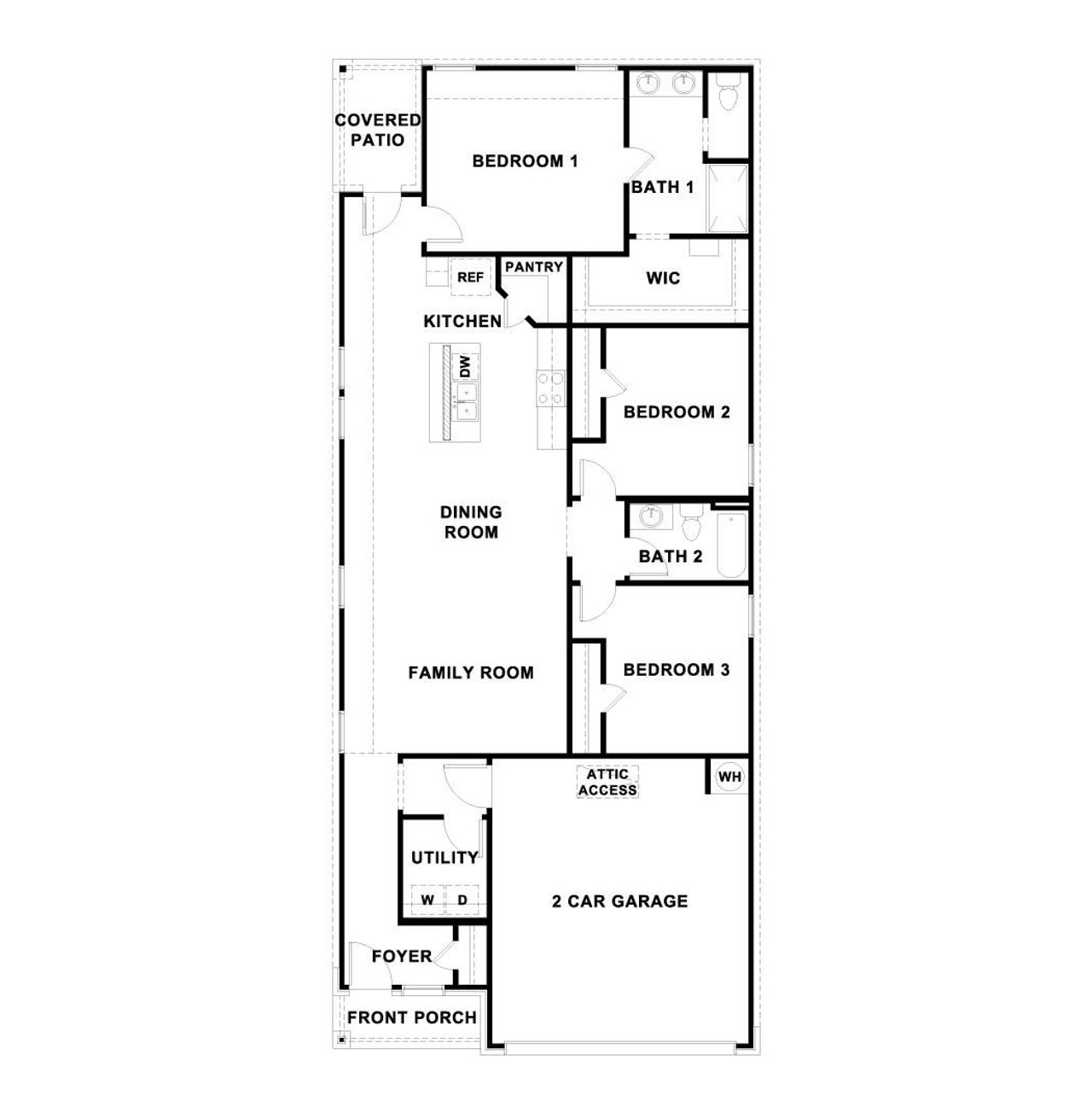 2D floor plan layout of this home in Southgrove, Kyle, TX (Image 2).