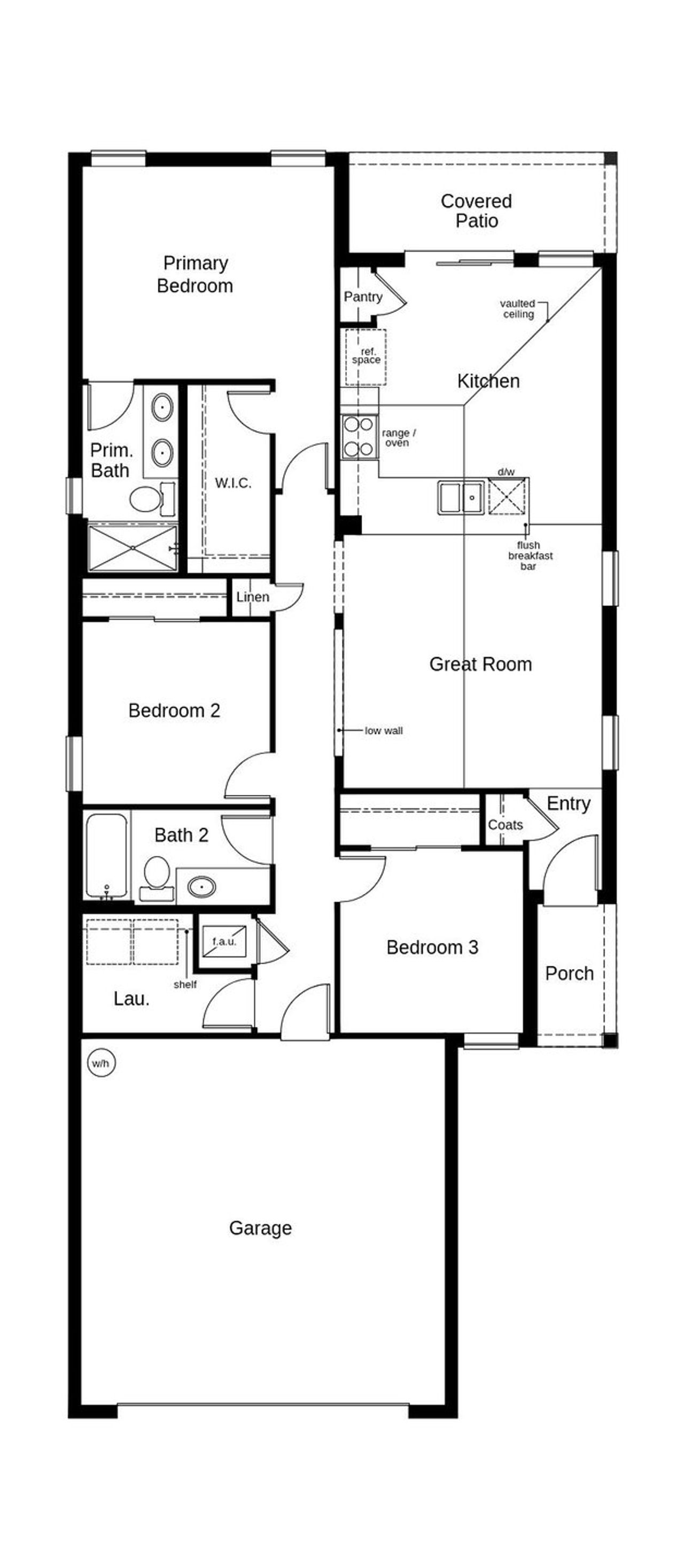 2D floor plan layout of this home in River Run I, Zephyrhills, FL (Image 2).