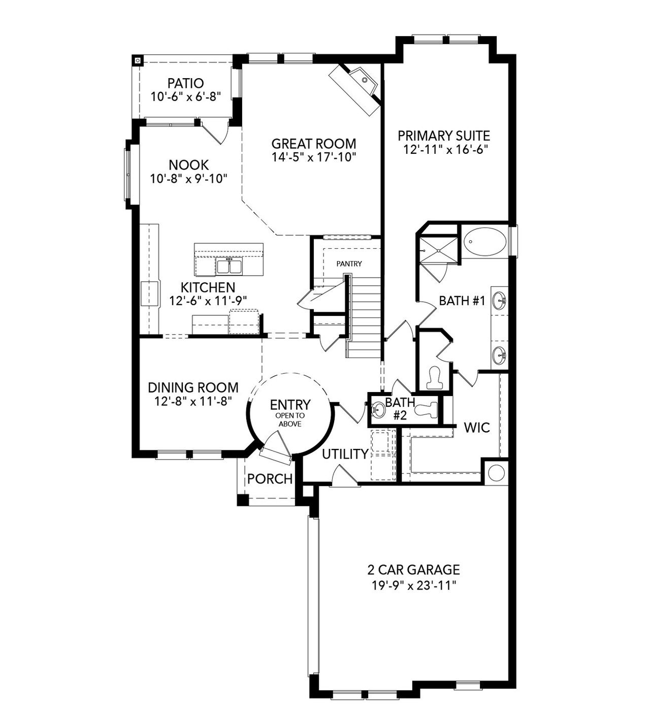 2D floor plan layout of this home in Mayfield Farms, Arlington, TX (Image 2).