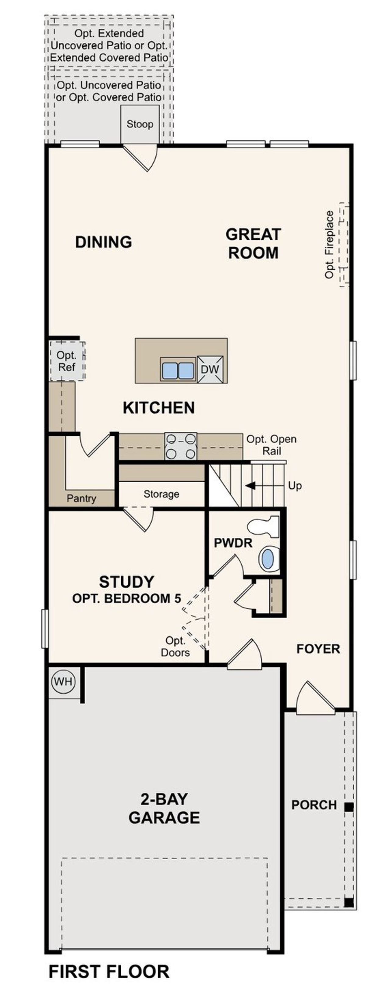 2D floor plan layout of this home in Rosemont Hill, San Antonio, TX (Image 2).