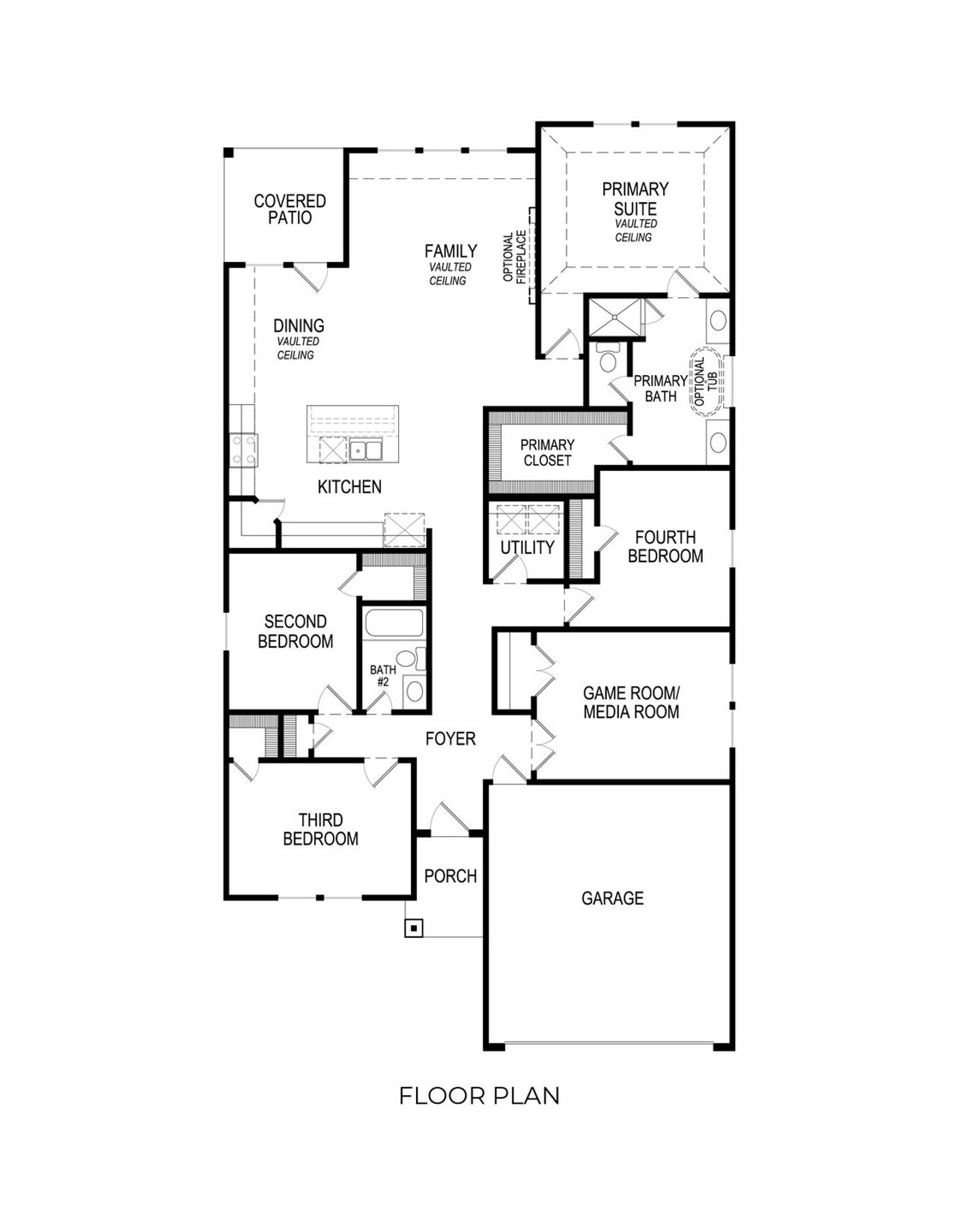 2D floor plan layout of this home in Marine Creek Ranch, Fort Worth, TX (Image 2).