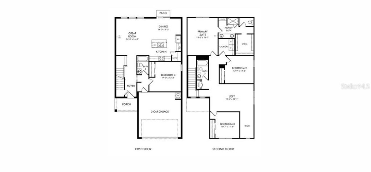 2D floor plan layout of this home in , Davenport, FL (Image 2).