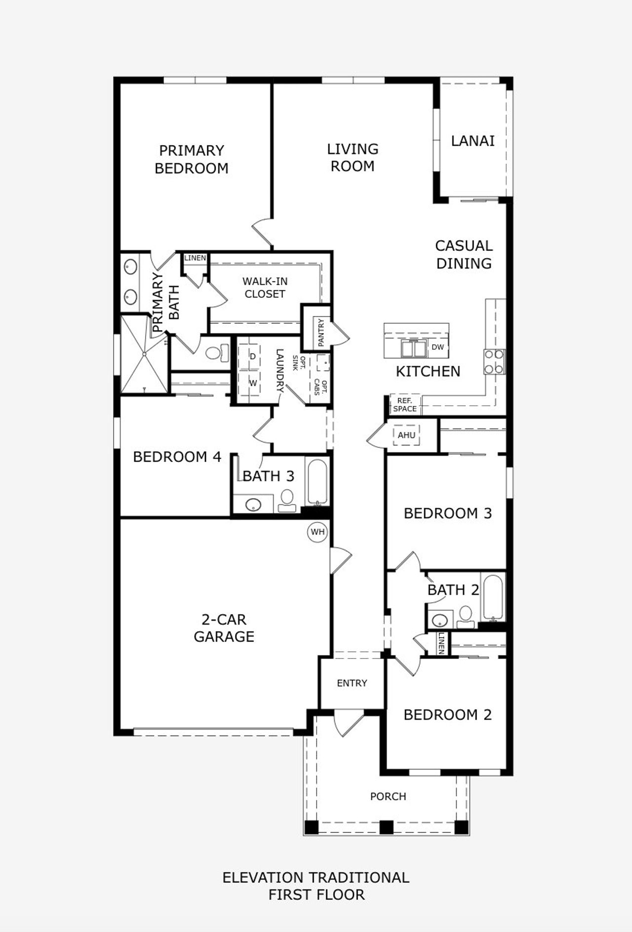 2D floor plan layout of this home in Oakview, Apopka, FL (Image 2).