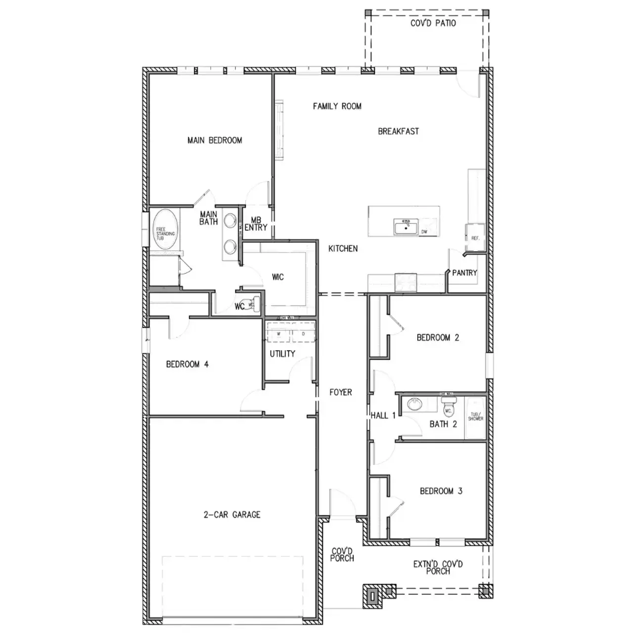 2D floor plan layout of this home in The Preserve, Sherman, TX (Image 2).