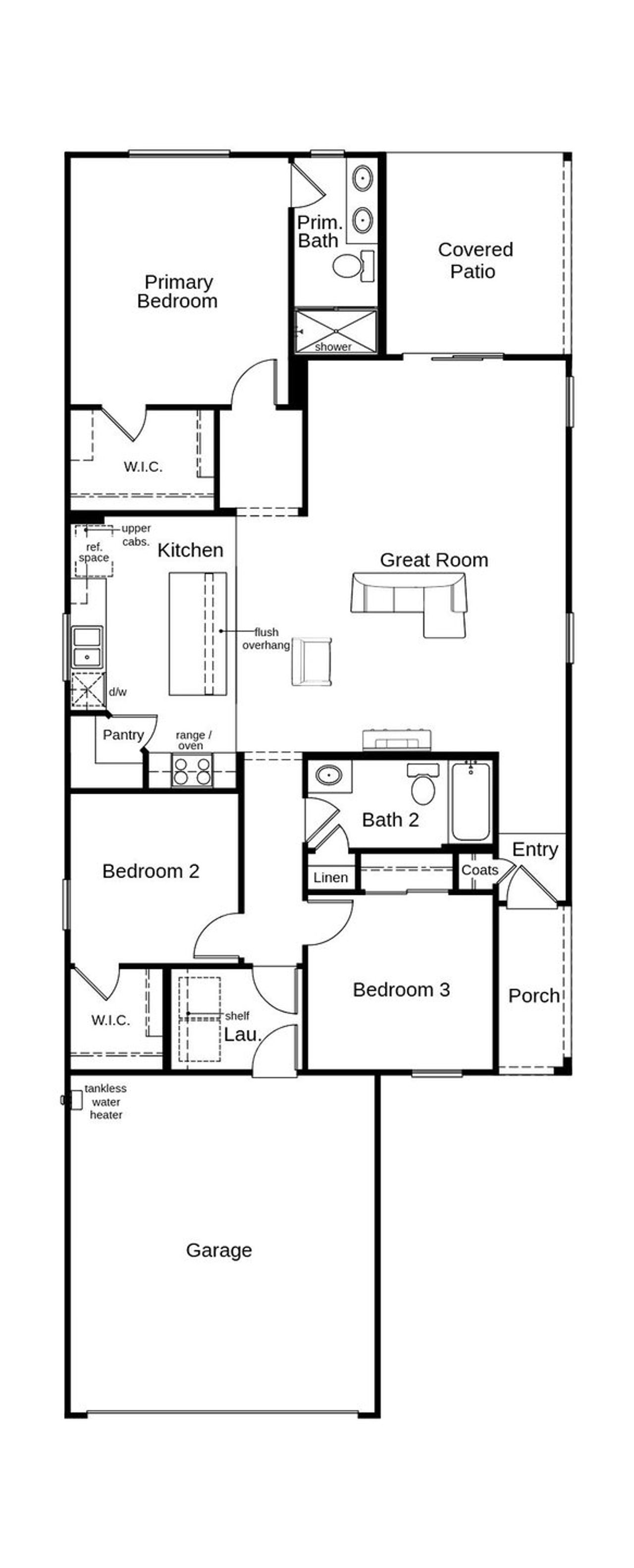 2D floor plan layout of this home in Wildflower Reserve, Tucson, AZ (Image 2).
