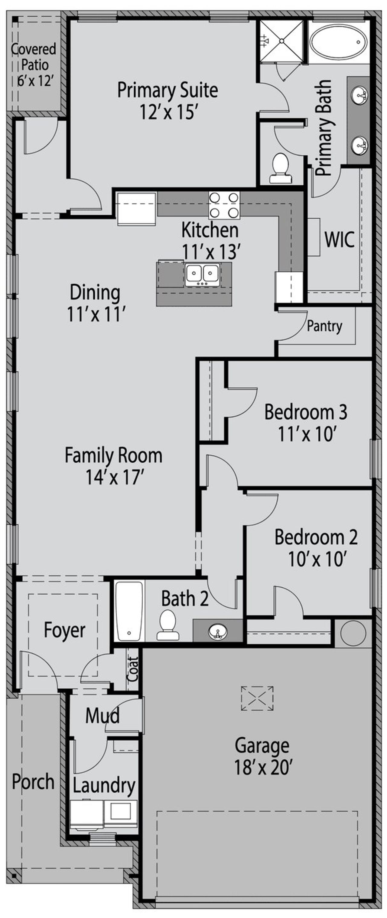 2D floor plan layout of this home in Reunion, Rhome, TX (Image 2). 2D floor plan layout of this home in Reunion, Rhome, TX (Image 2).