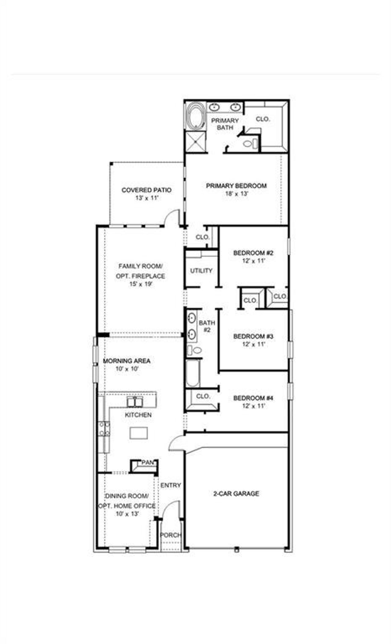 2D floor plan layout of this home in Trinity Falls, McKinney, TX (Image 2). 2D floor plan layout of this home in Trinity Falls, McKinney, TX (Image 2).