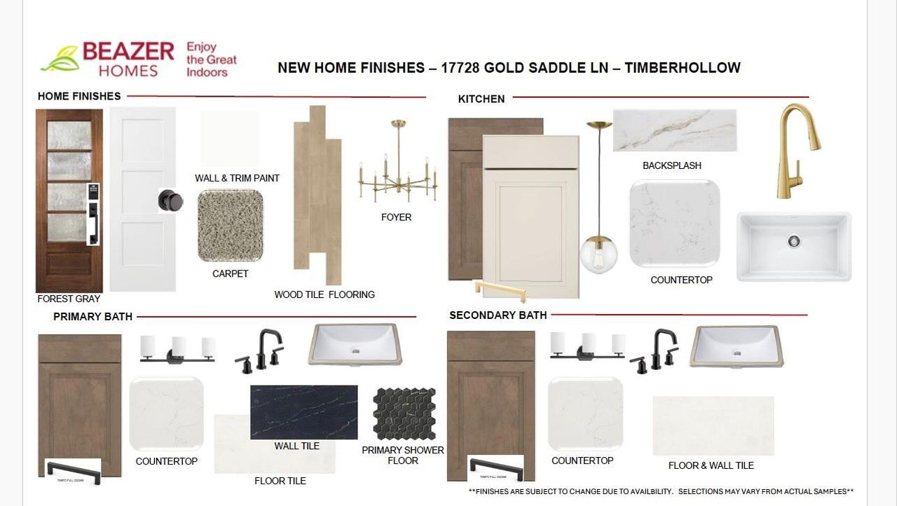 Highlighted finishes for 17728 Gold Saddle Lane.