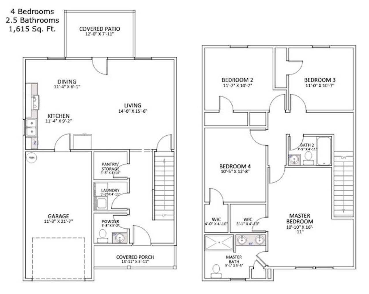 2D floor plan layout of this home in Stones Throw, Inman, SC (Image 2). 2D floor plan layout of this home in Stones Throw, Inman, SC (Image 2).