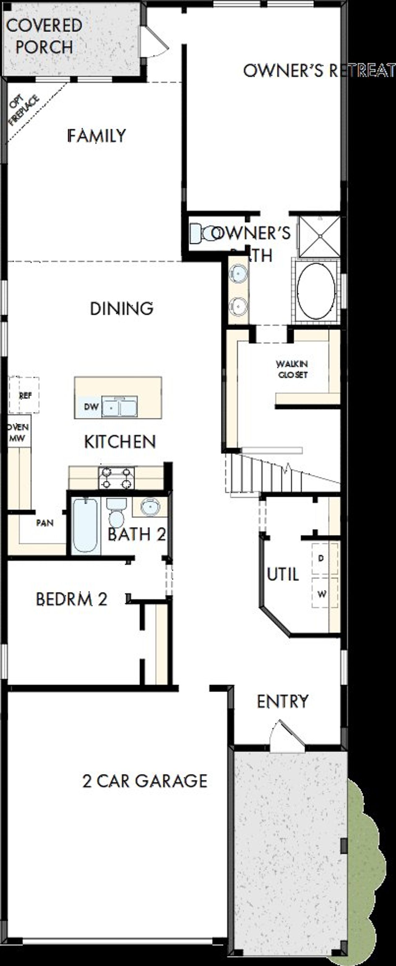 2D floor plan layout of this home in Solterra - Garden Series, Mesquite, TX (Image 2).