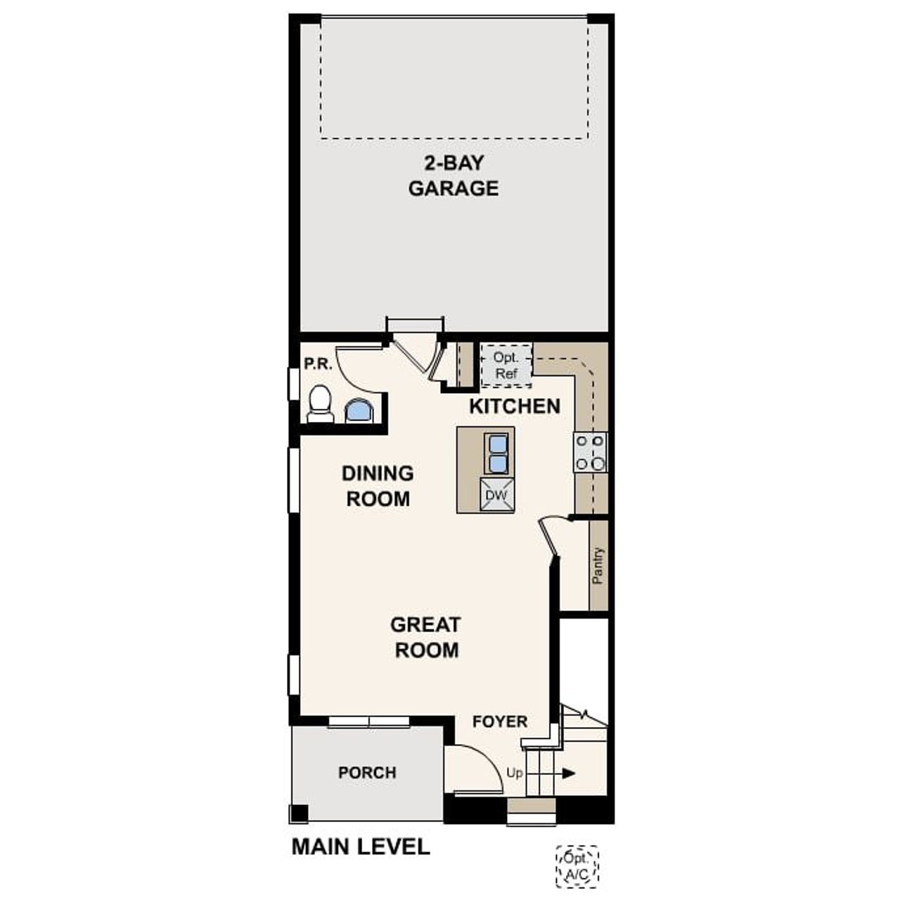 2D floor plan layout of this home in The Townes at Skyline Ridge, Castle Pines, CO (Image 2).